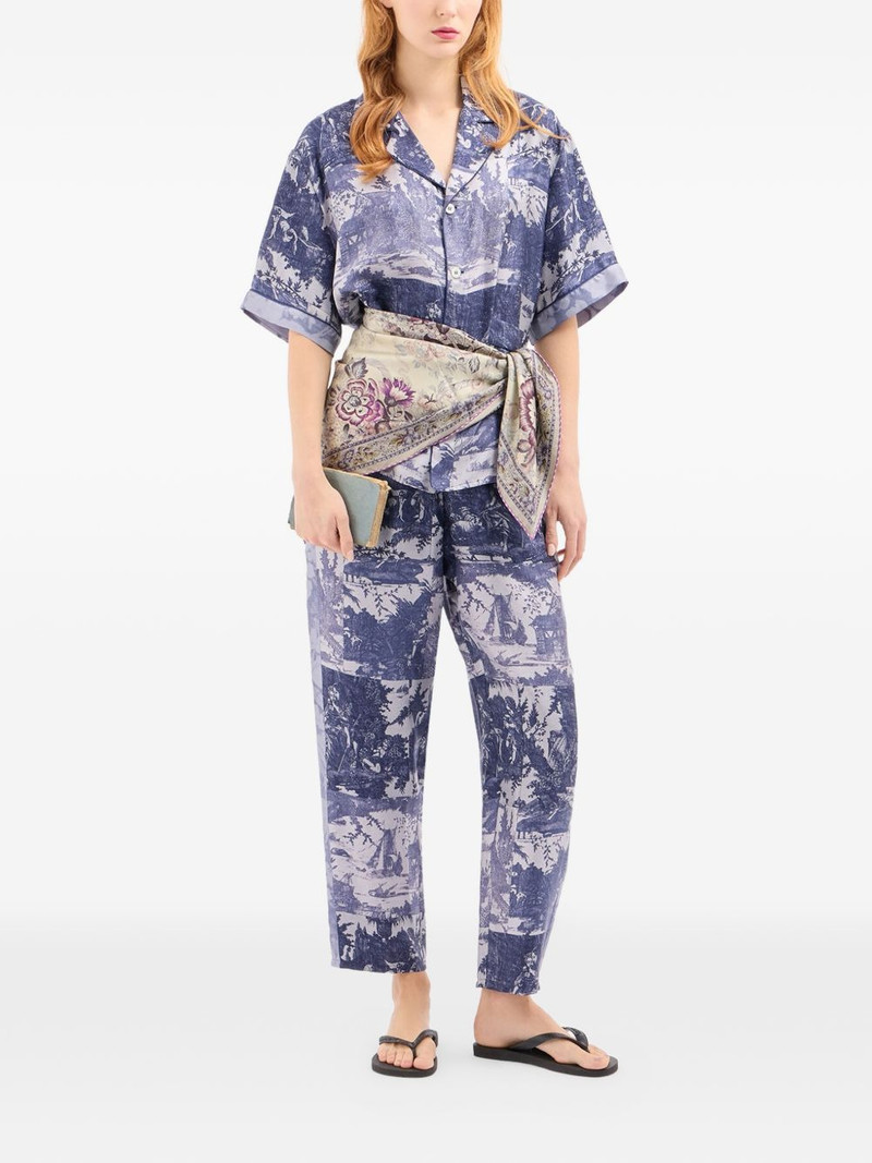 Pierre-Louis Mascia Aloe toile-de-jouy-print straight trousers outlook