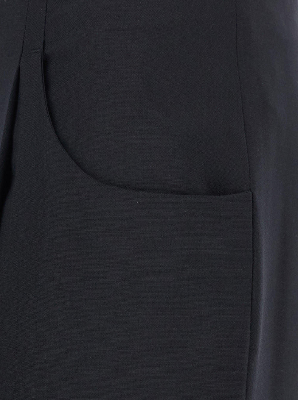 Fendi Women Black Pants With Front Pences And Wide Leg In Wool Woman - 3
