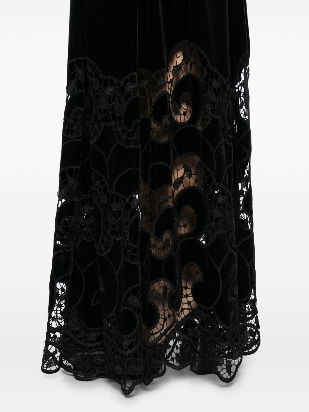 embroidered velvet dress - 5