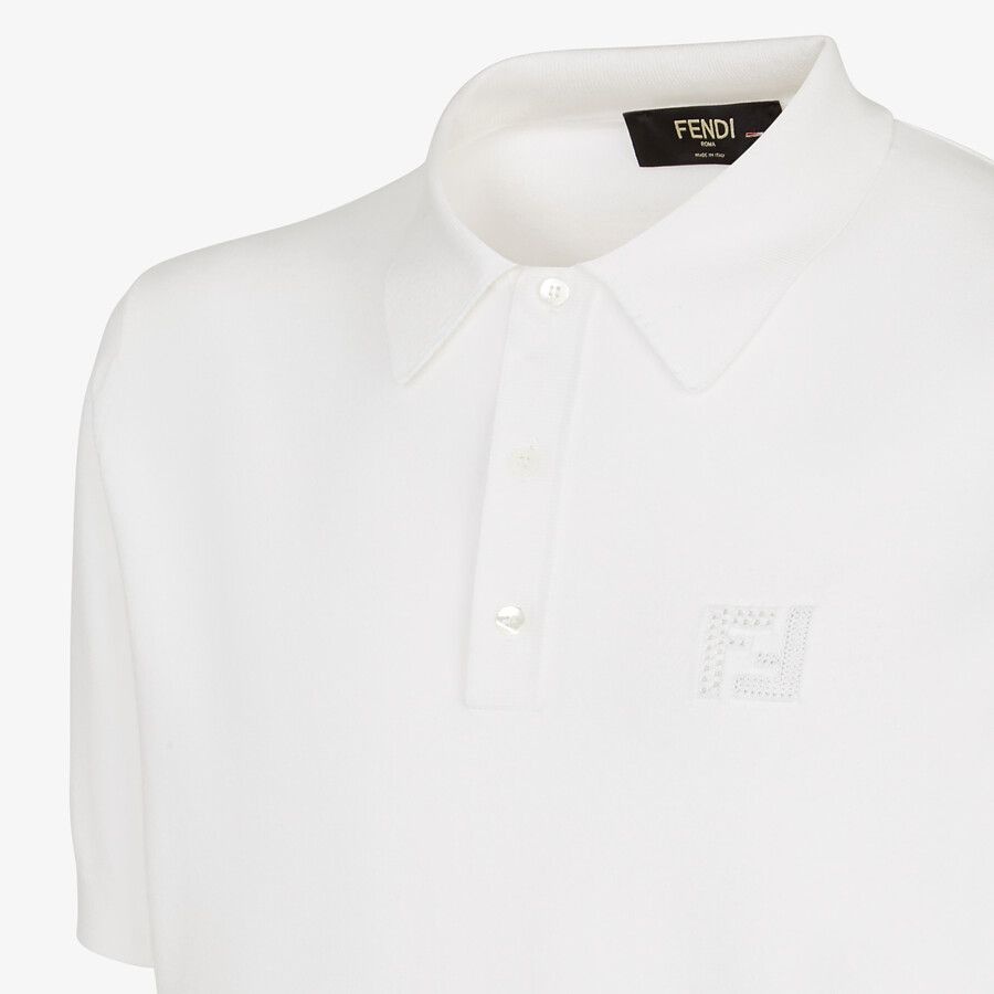 White cotton polo shirt - 3