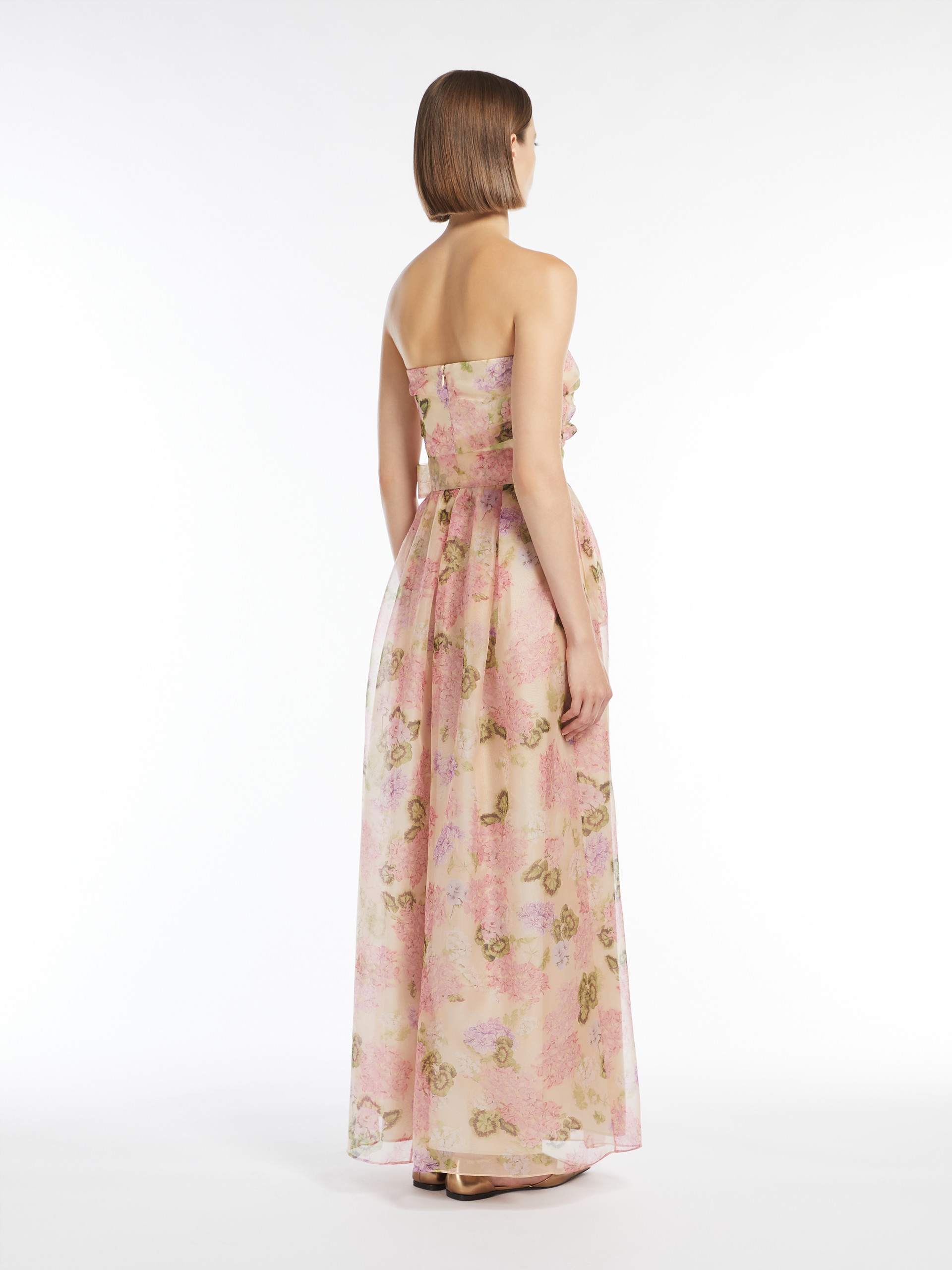 LISETTA Patterned georgette bustier dress - 4
