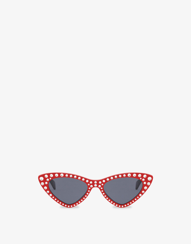 CAT EYE SUNGLASSES WITH RHINESTONES - 1