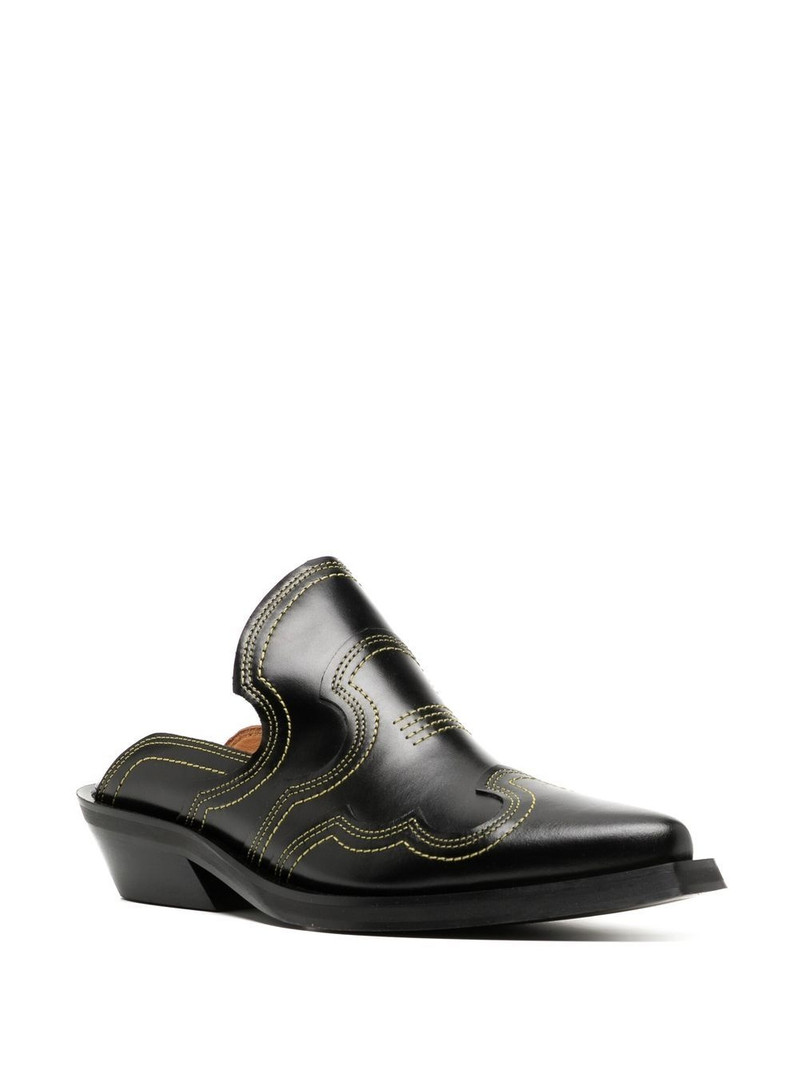 GANNI embroidered western mules outlook