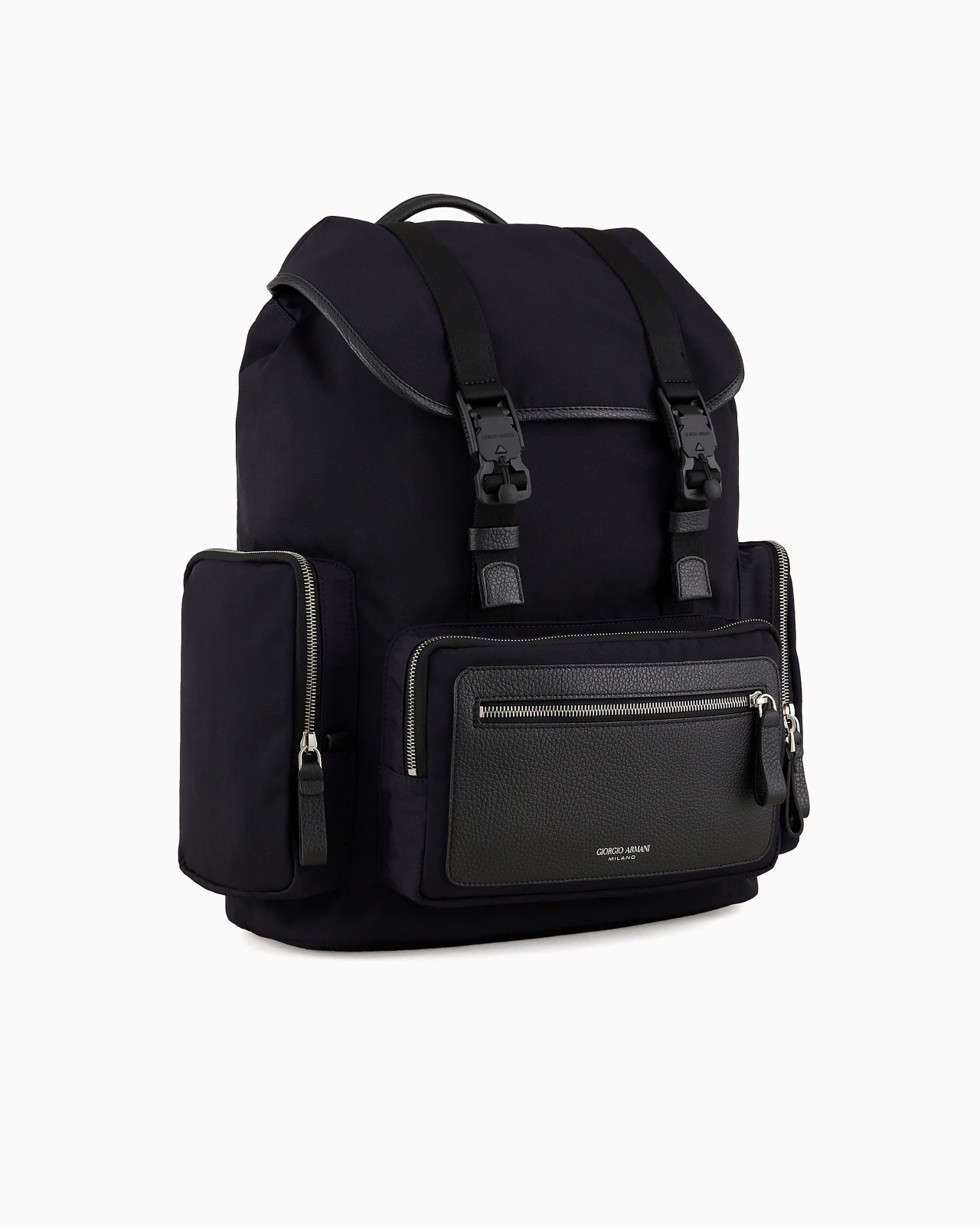 Recycled-nylon and pebbled-leather backpack ASV - 2