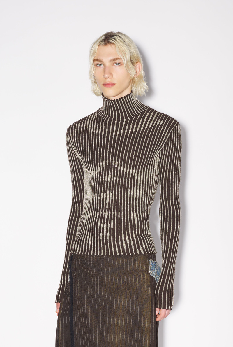 Jean Paul Gaultier THE BROWN TROMPE-L’OEIL LUREX TOP outlook