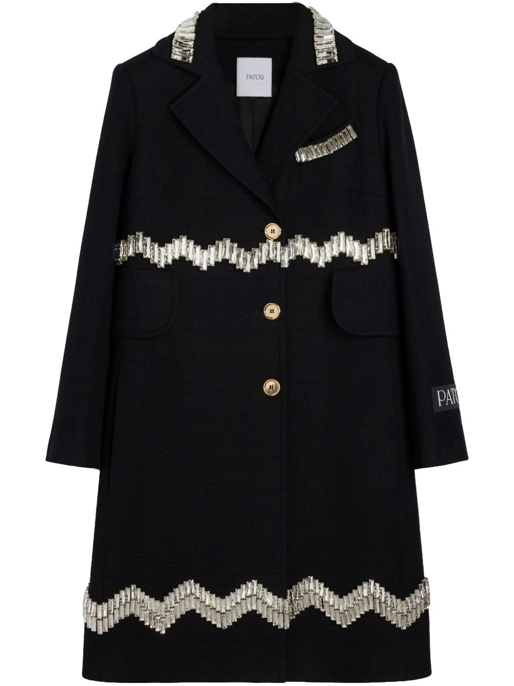 crystal-embellished coat - 1