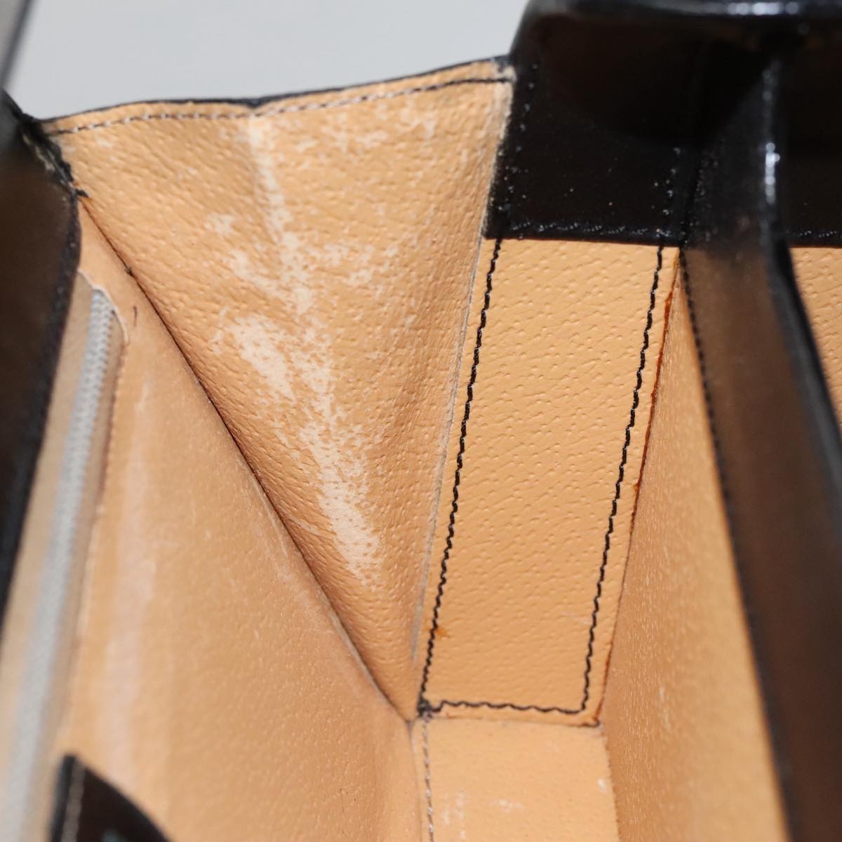 CELINE Hand Bag Leather Black Gold - 11