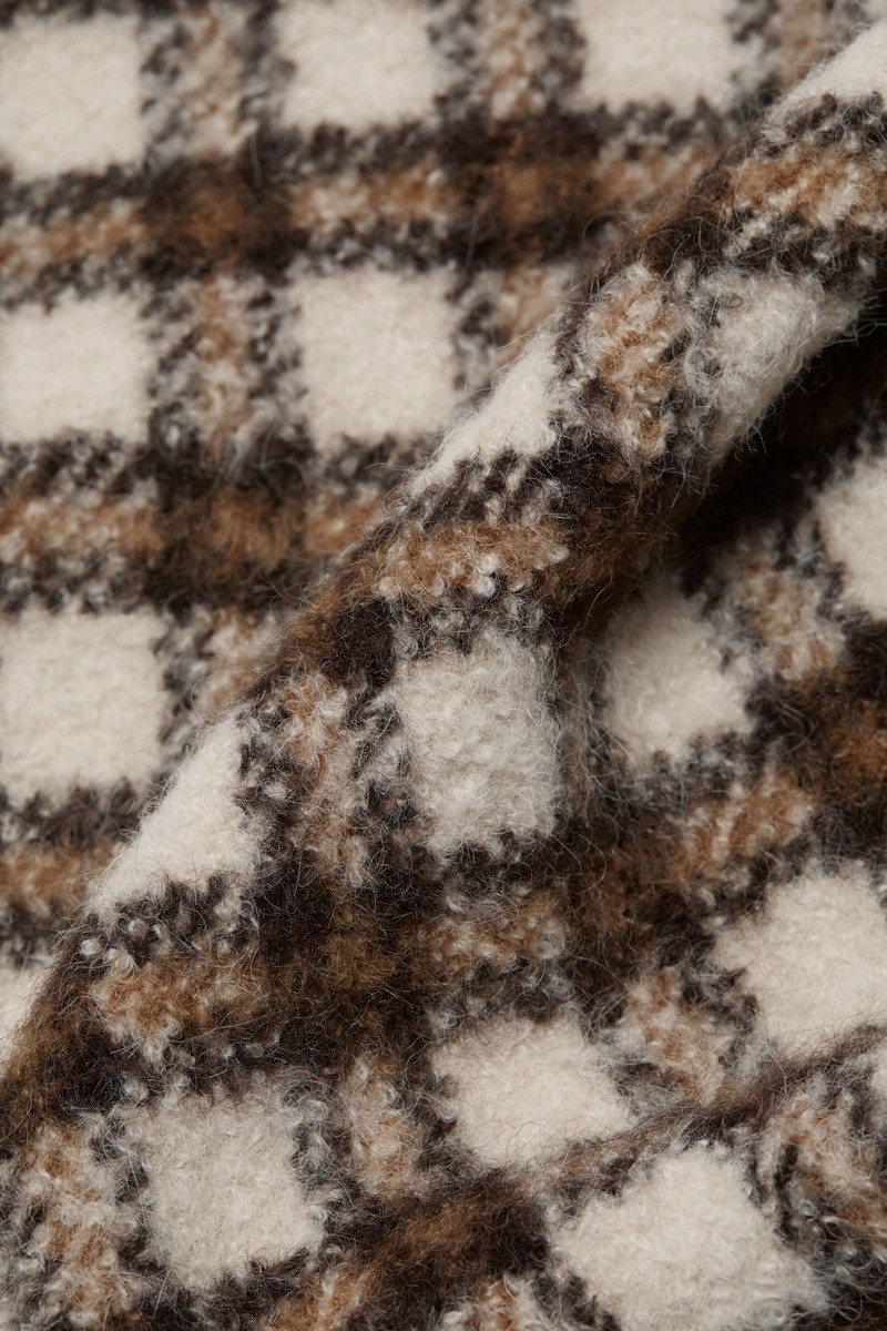 Checked logo scarf - Beige/brown 4