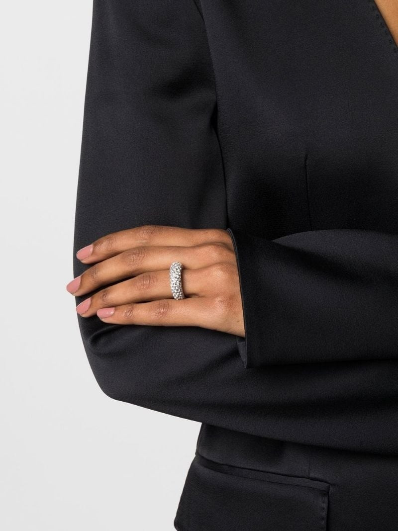 Amina Muaddi Cameron crystal-embellished ring outlook
