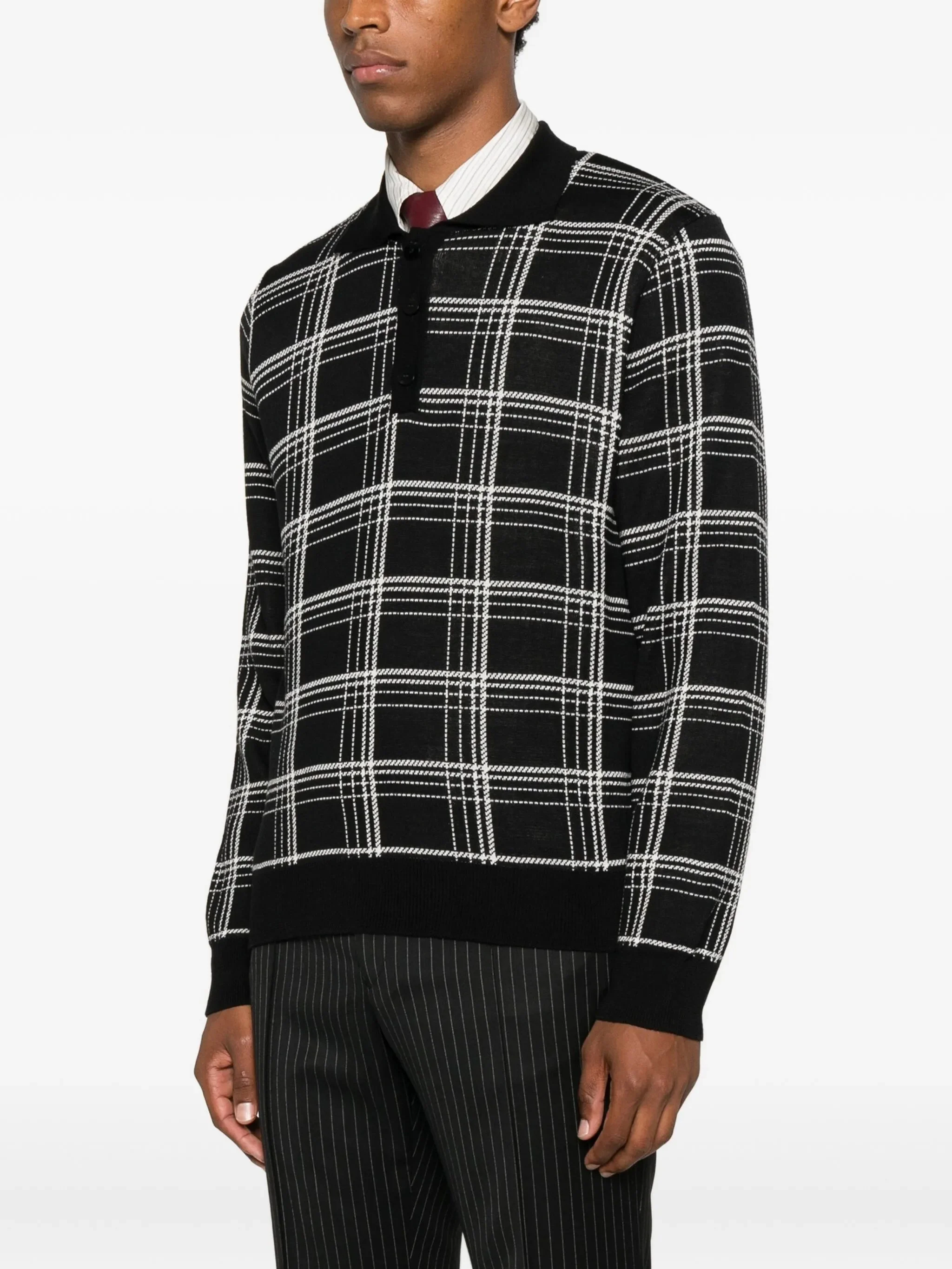 ERNEST W. BAKER Ernest W. Baker Checked Polo Shirt | REVERSIBLE