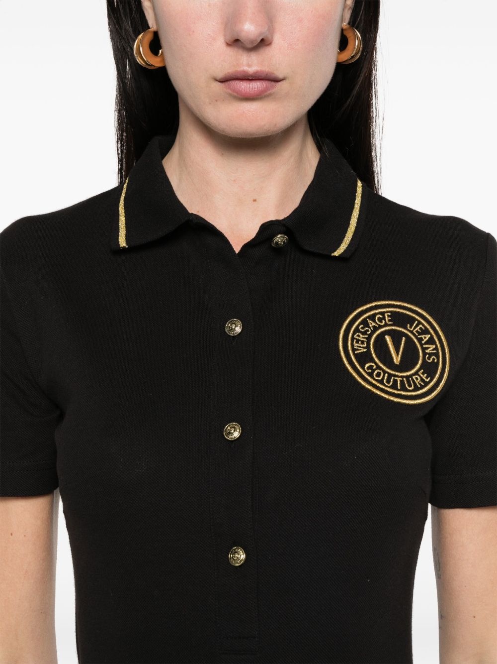 logo-embroidered mini dress - 5