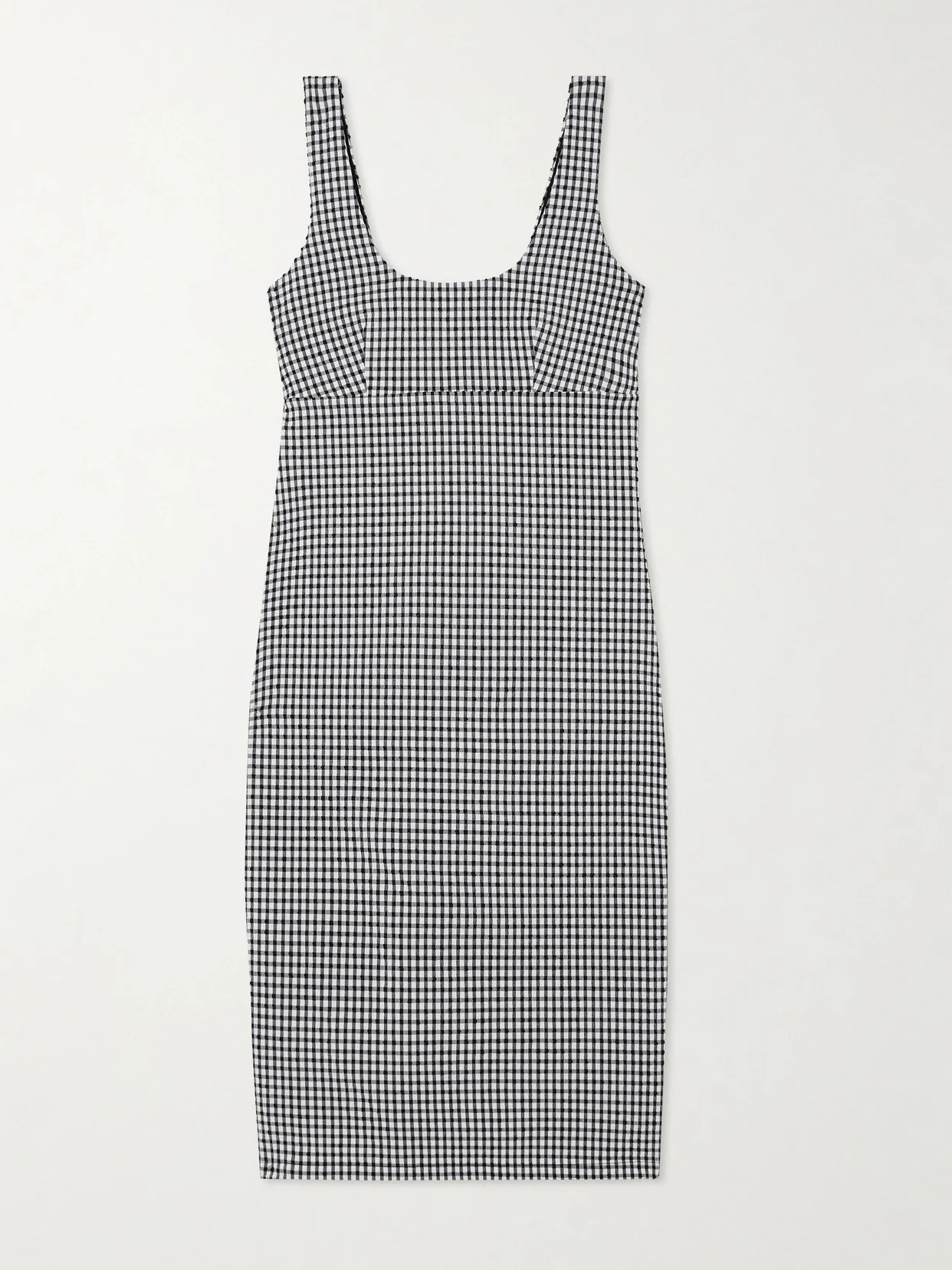 Gingham Seersucker Mini Dress - 1