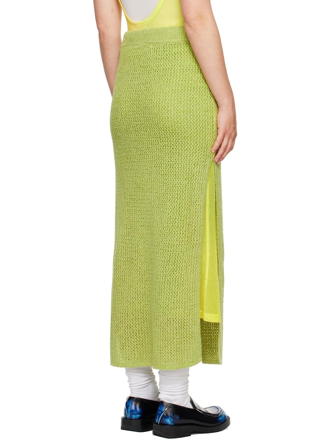 Green Selerino Net Midi Skirt - 3