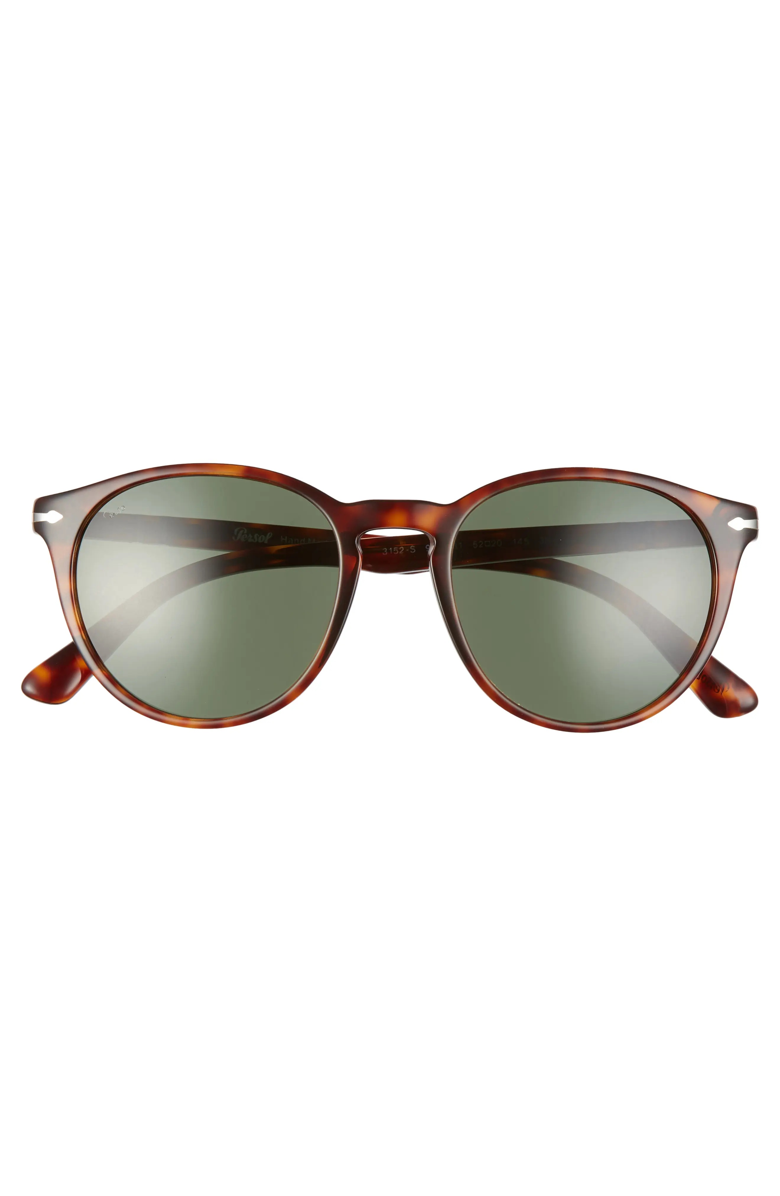 52mm Round Sunglasses in Brown/Green - 3