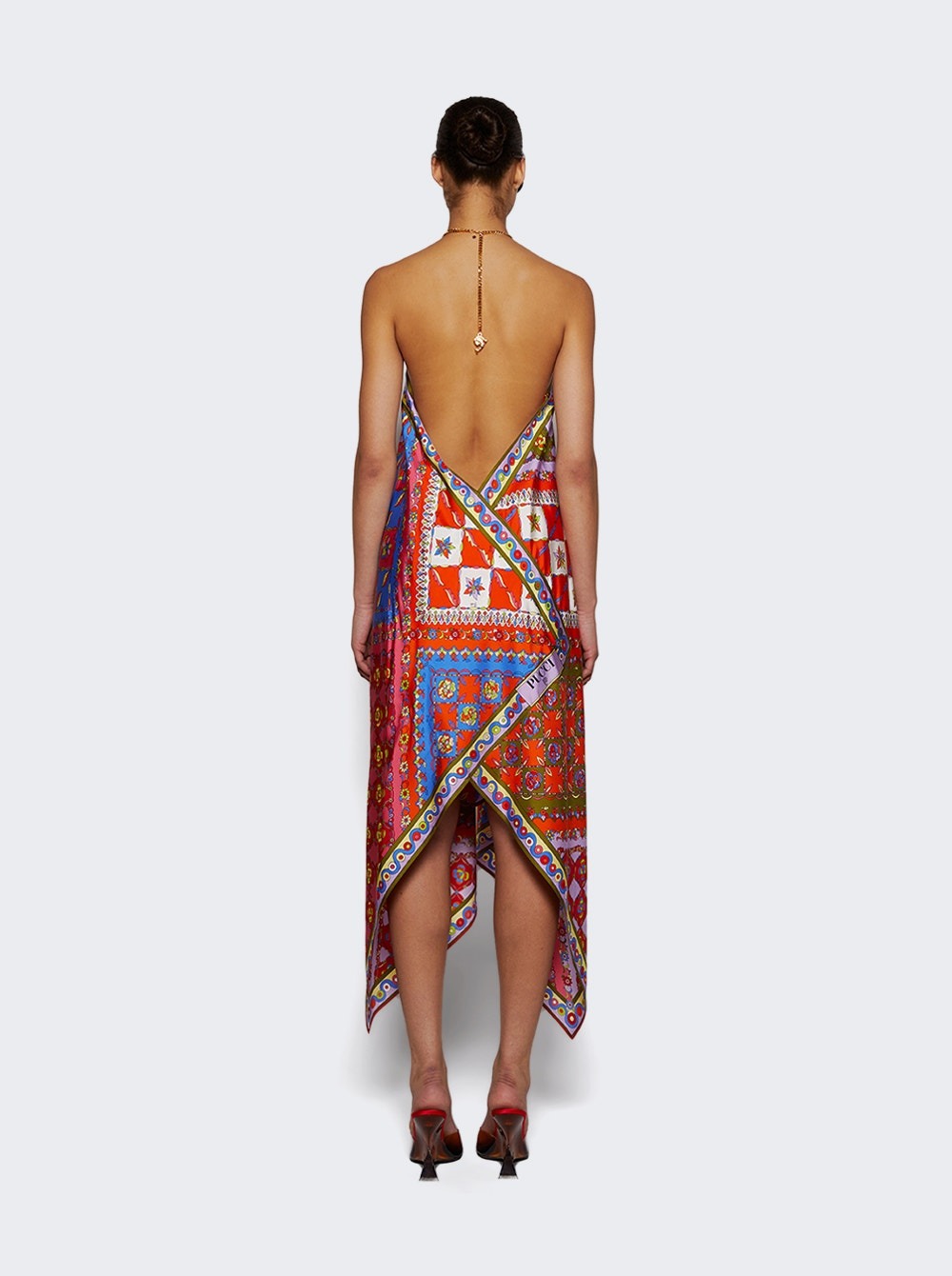 Festa-print Silk Twill Dress Multicolor - 5