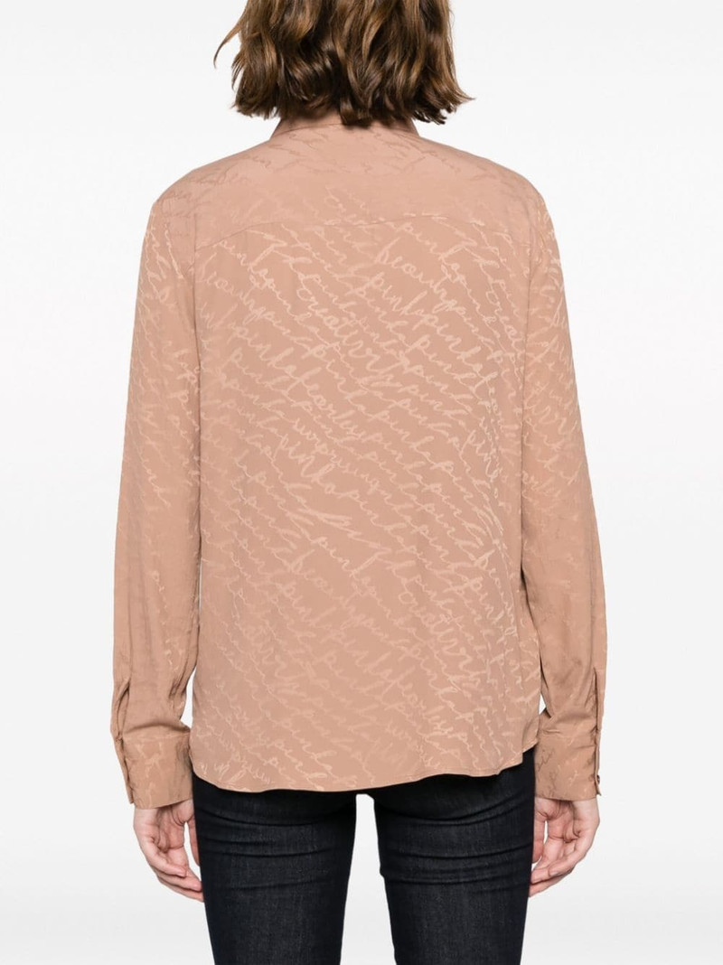 logo-print satin-finish shirt 4