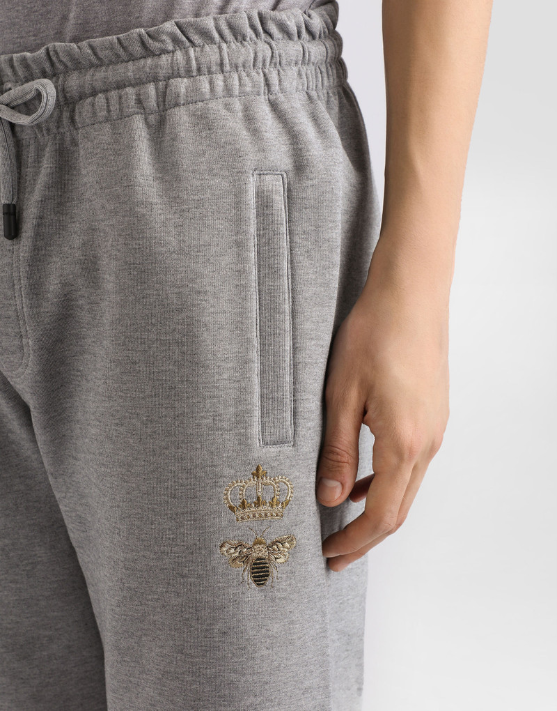 Jersey jogging shorts with embroidery 4