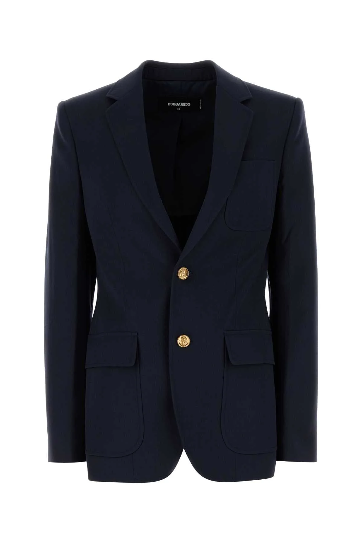 Dsquared Women Navy Blue Wool Blazer - 1