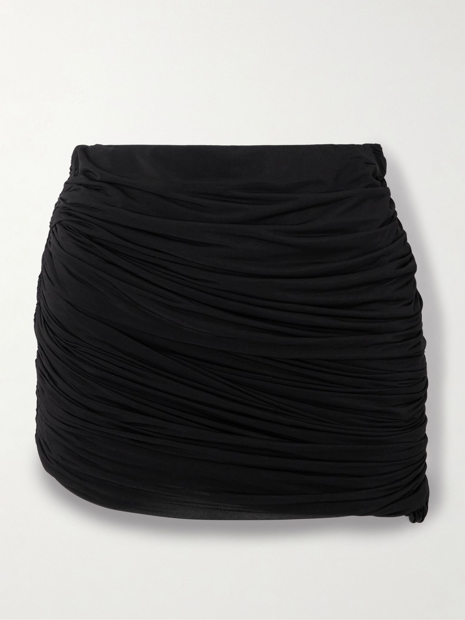 Ruched stretch-jersey mini skirt Black - 1