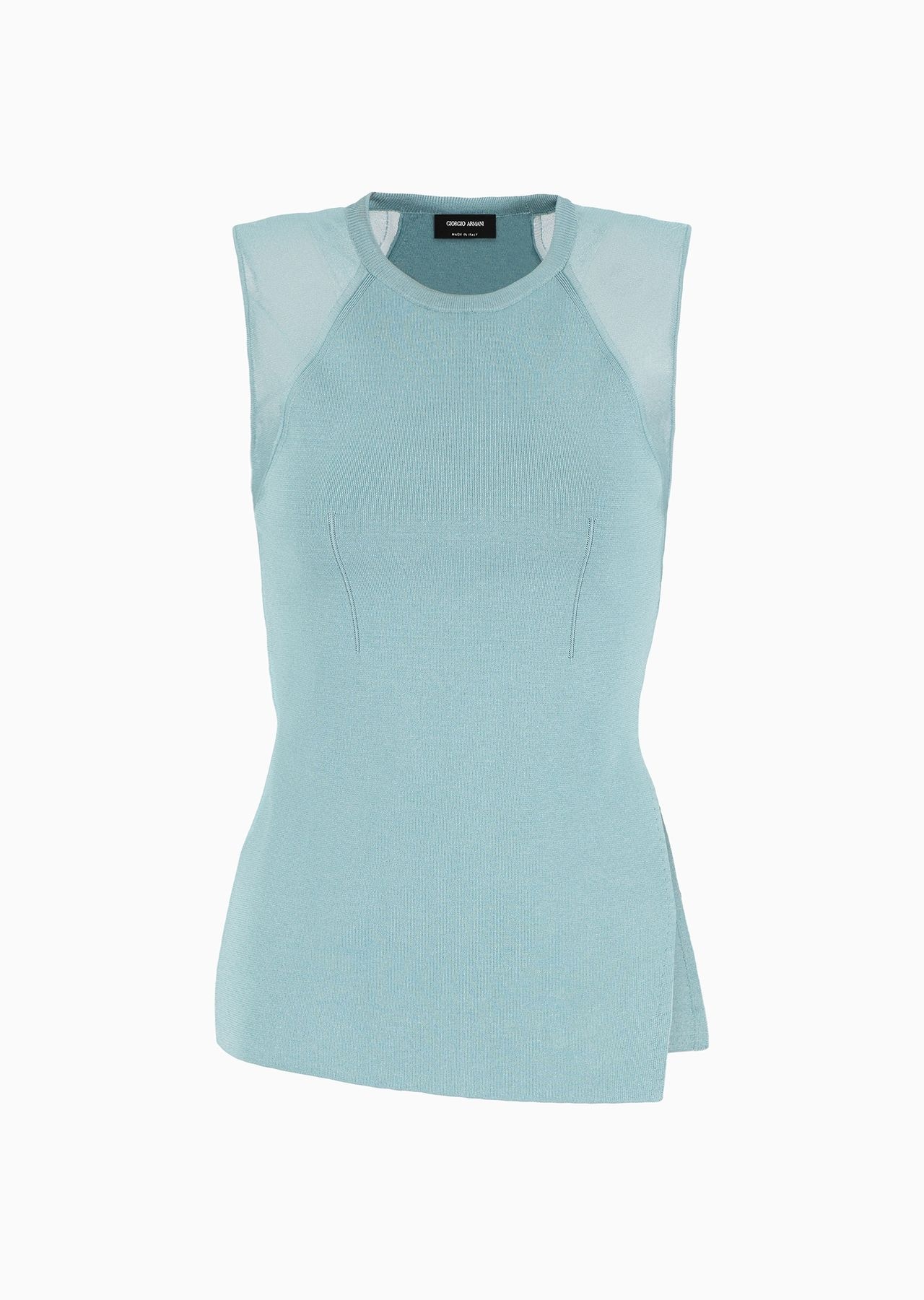 Stretch viscose-blend knit top - 1