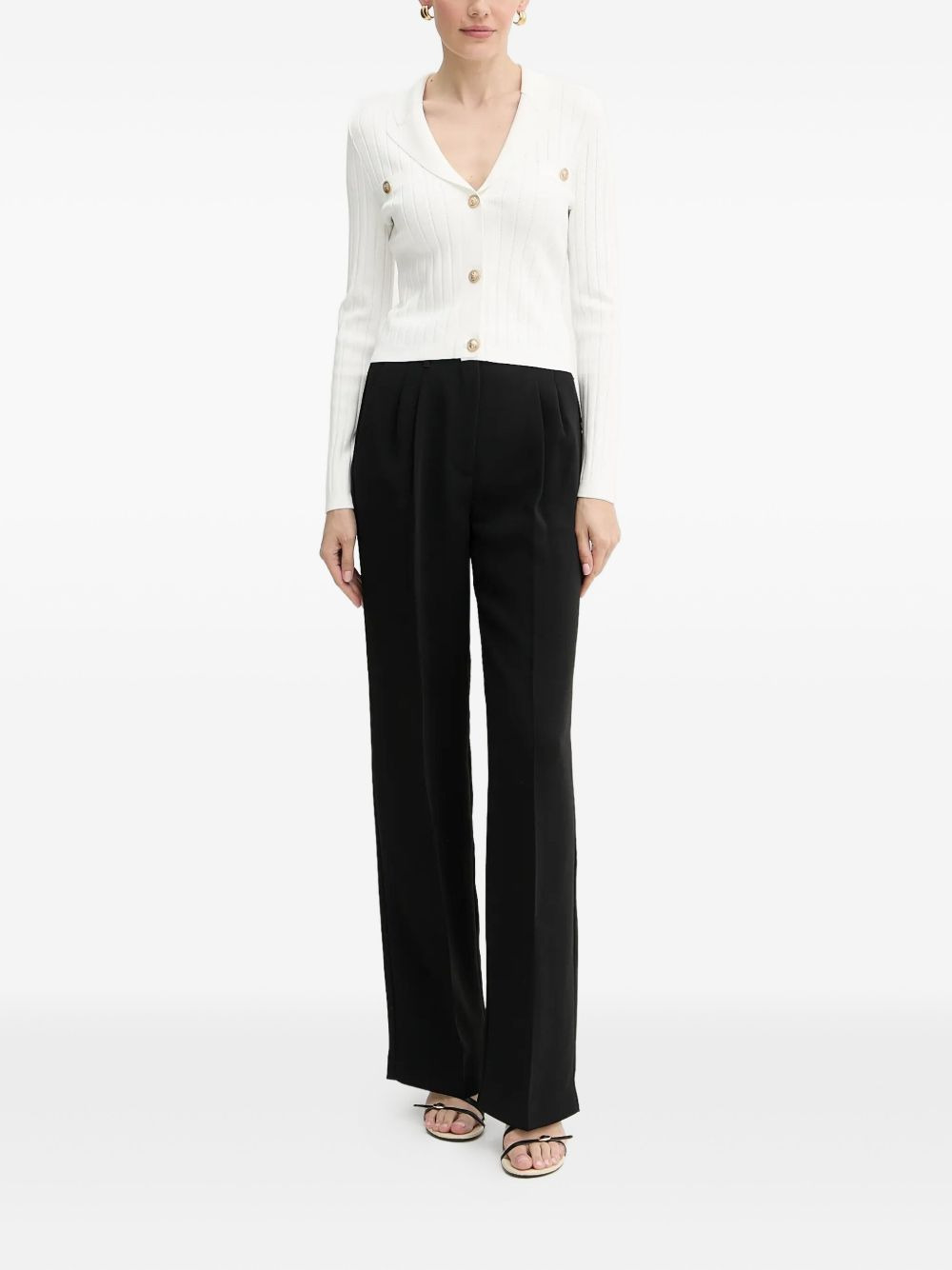 ribbed buttoned cardigan - 2
