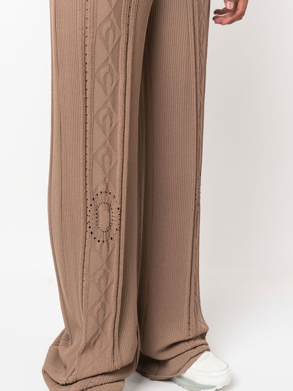 Neutral Pointelle Knit Trousers - 6