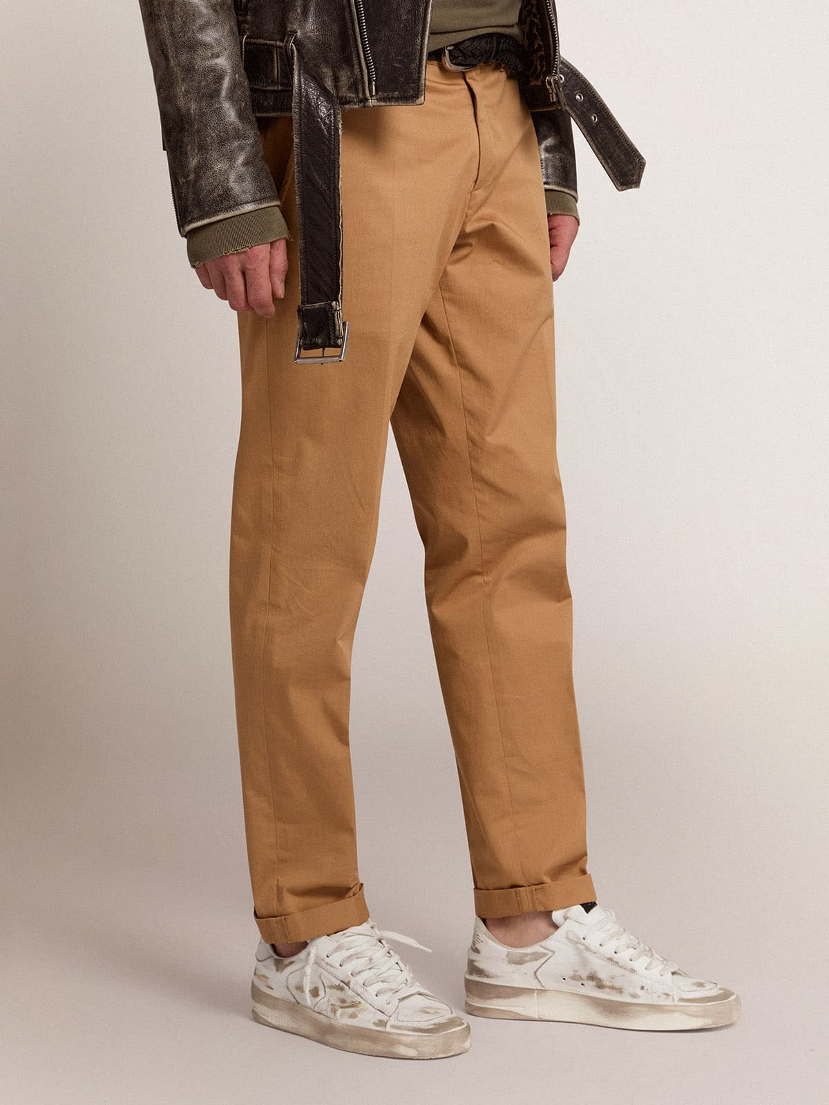Men's Stardan in white leather with distressed effect - 3