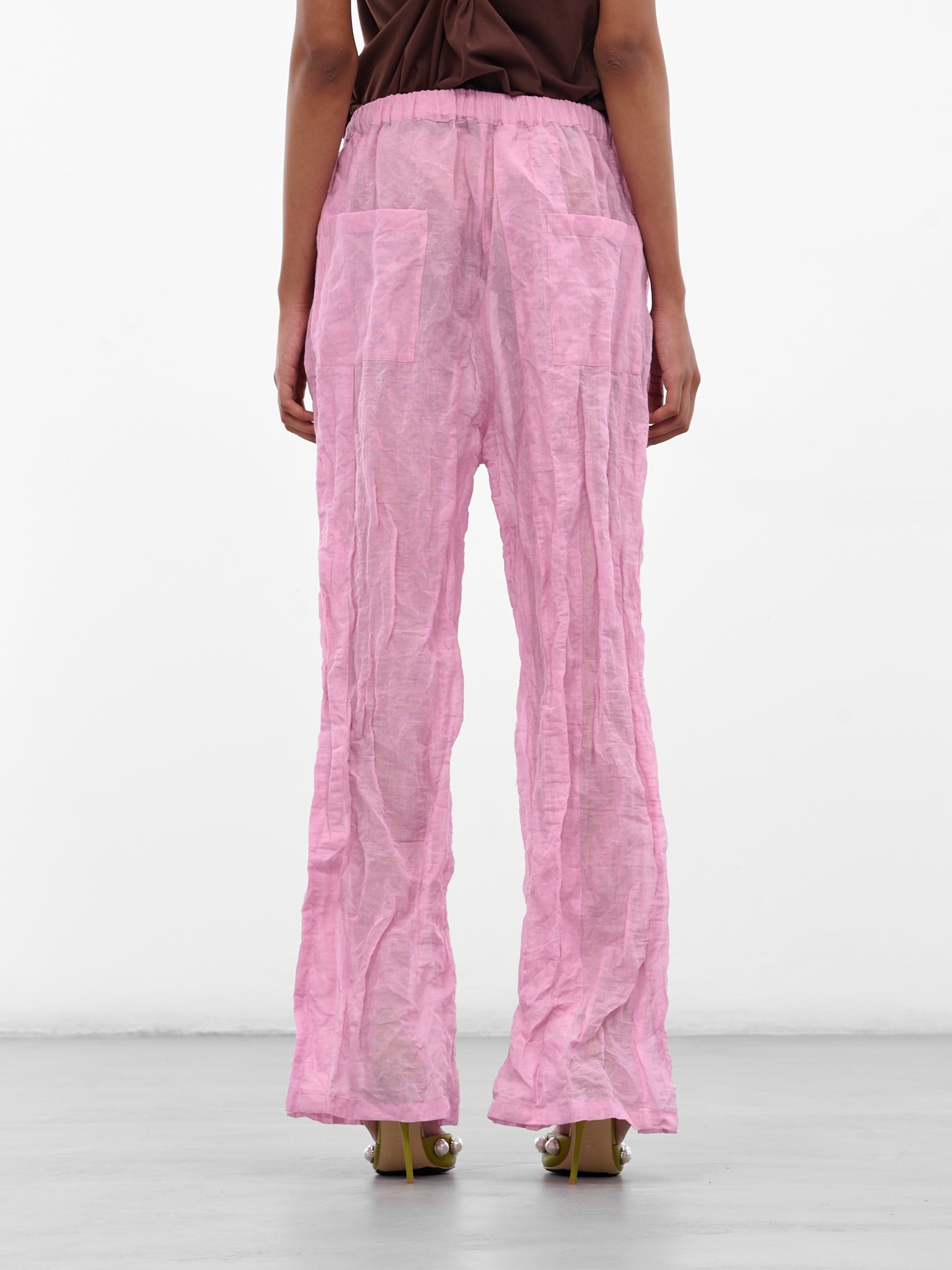 Pink Crushed Multi Panel Trousers - 3