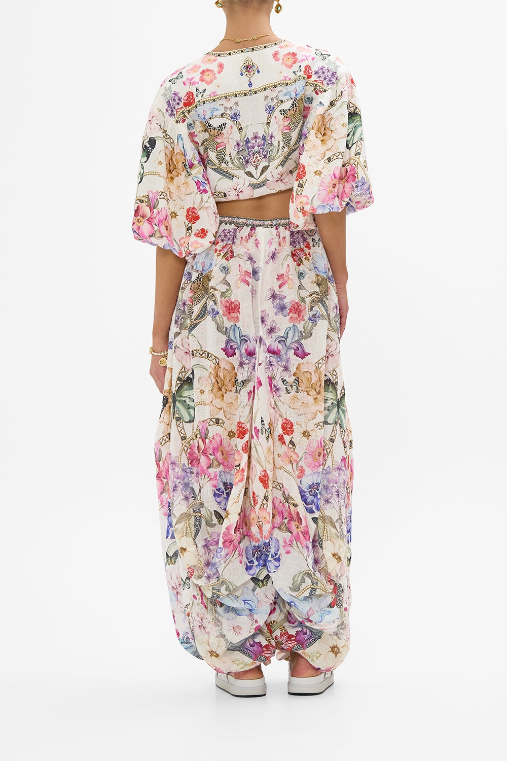 PANELLED HAREM PANT WITH TIE WAIST - 3