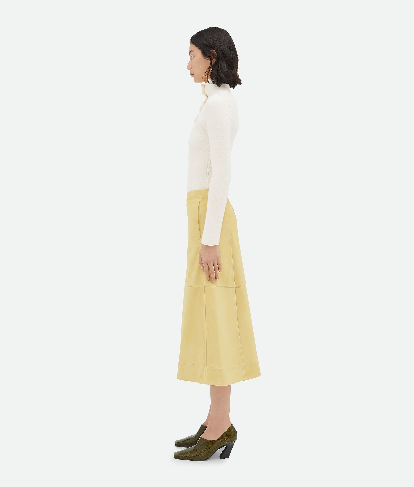 Bottega Veneta Suede Leather Skirt | REVERSIBLE