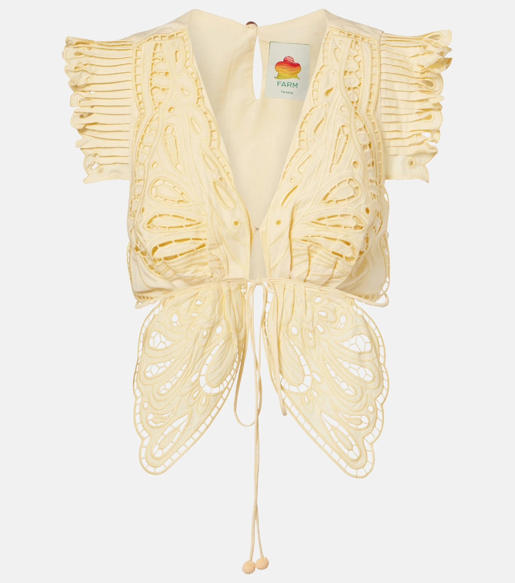 Broderie anglaise cotton crop top - 1