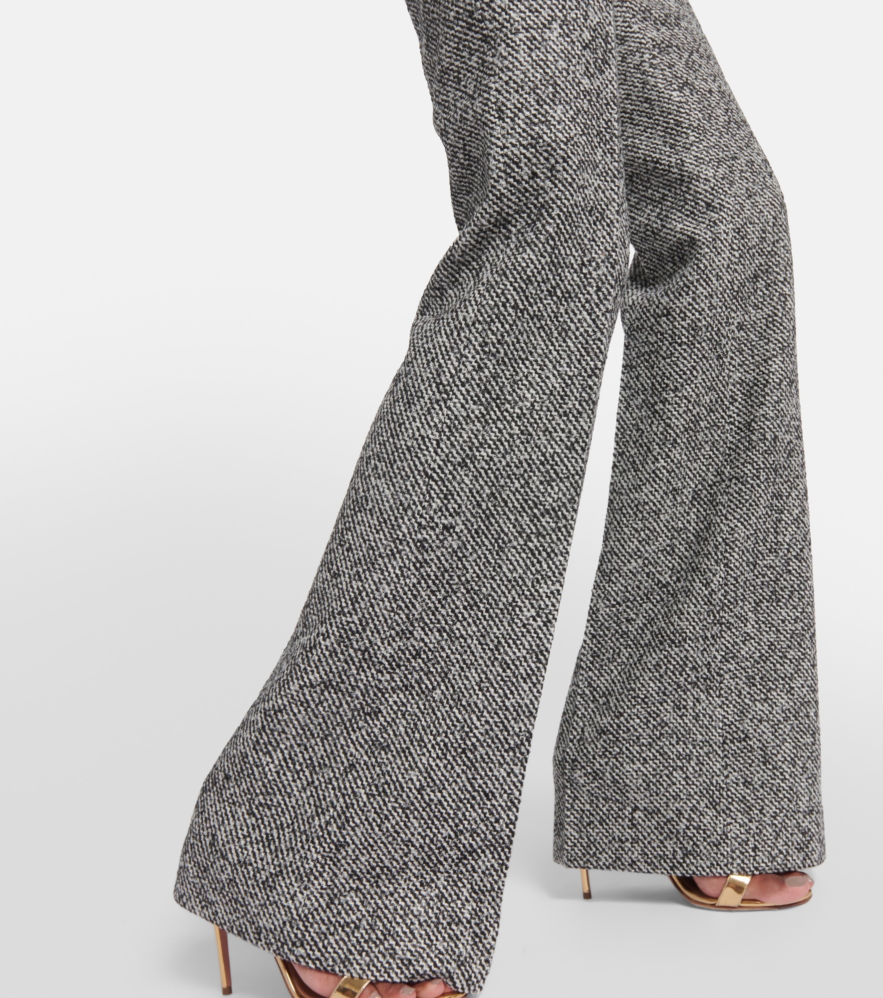 High-rise tweed wool flared pants - 5