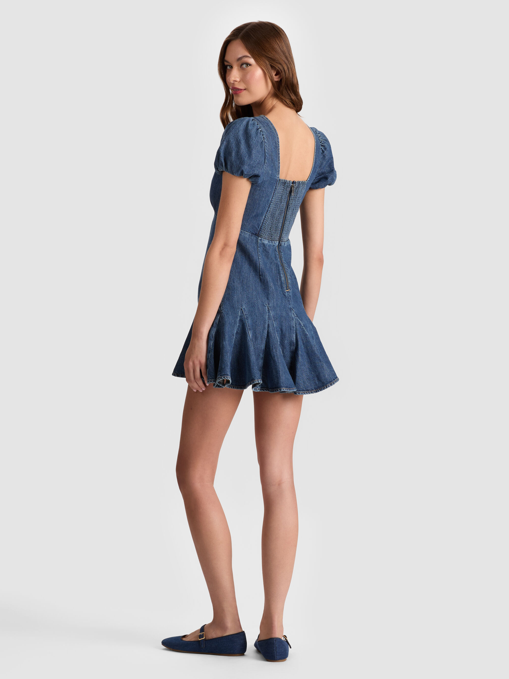 FARA DENIM MINI DRESS - 4