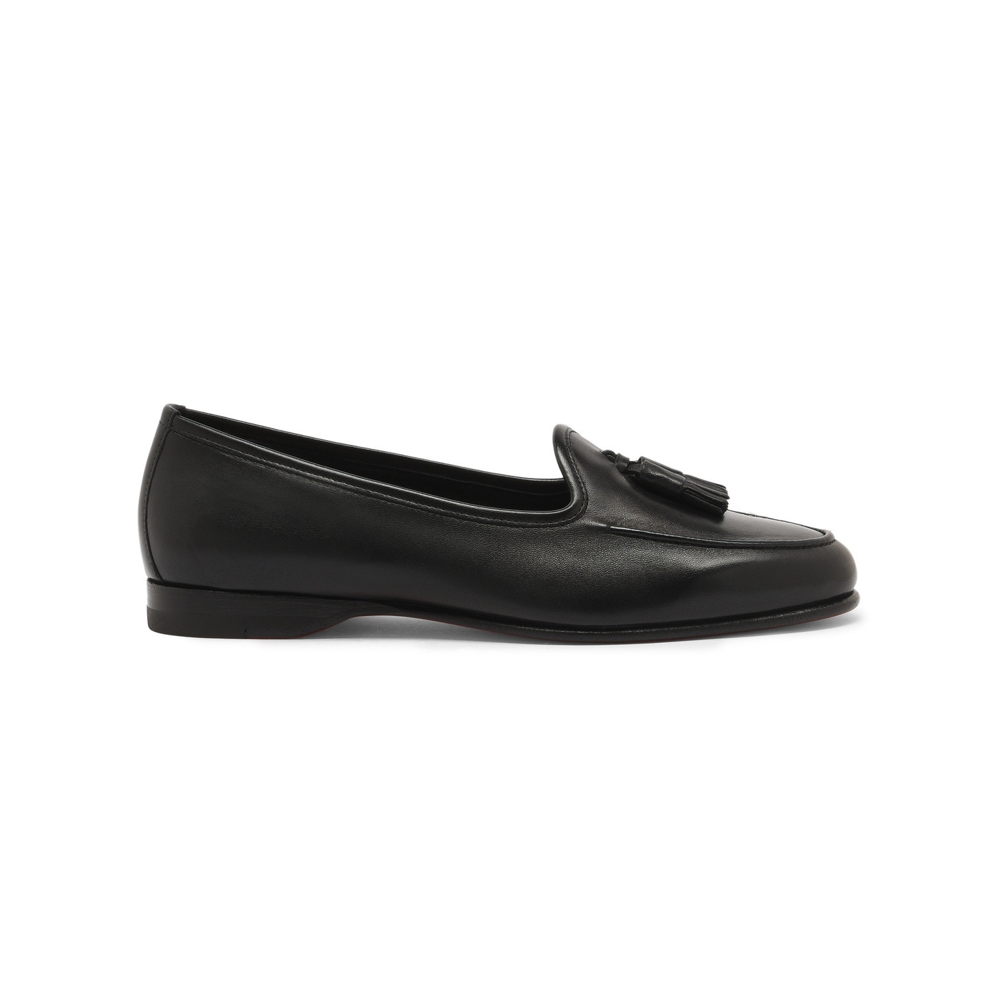 Women's black leather Andrea tassel loafer - 1