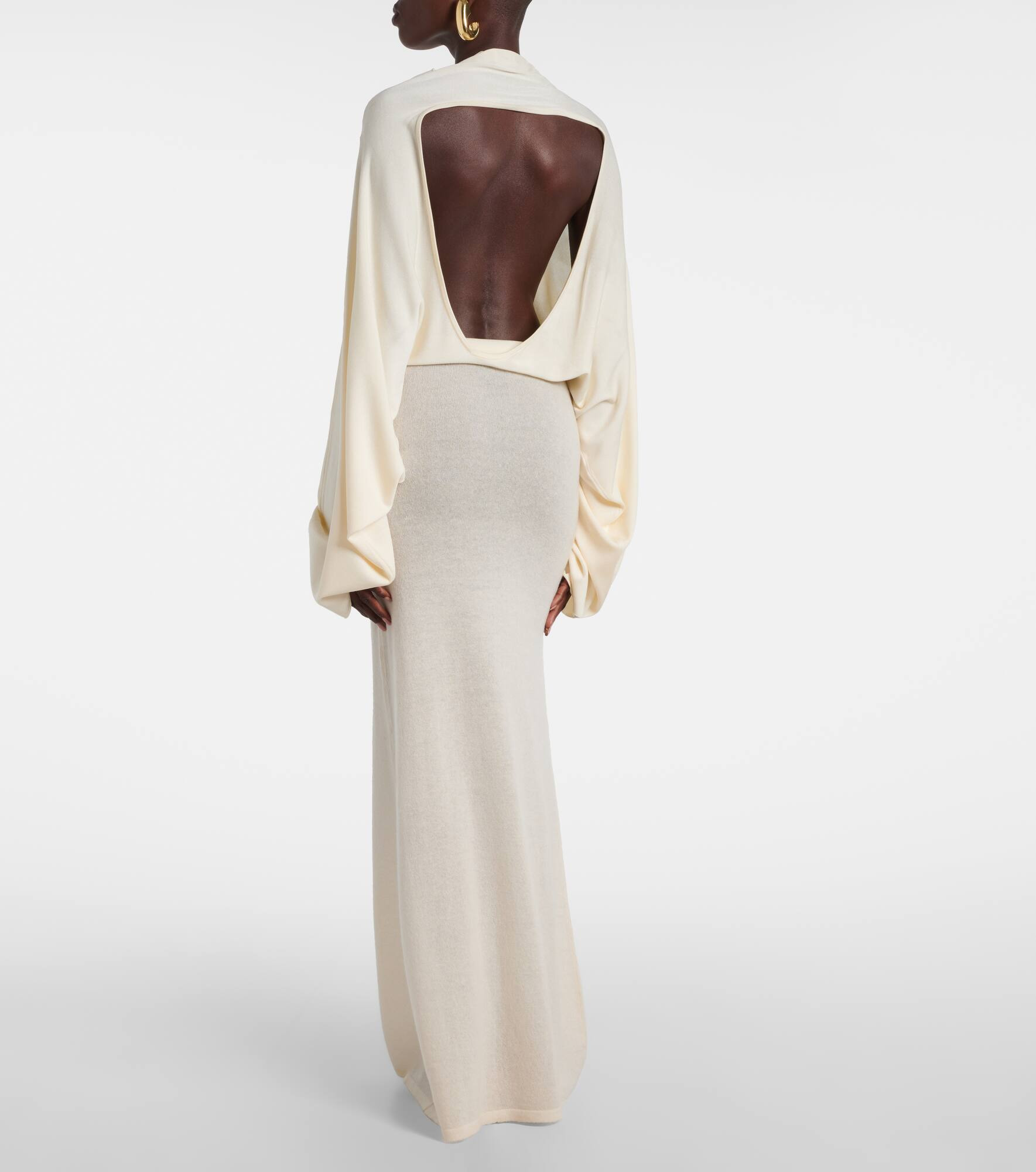 Open-back sheer maxi dress - 3