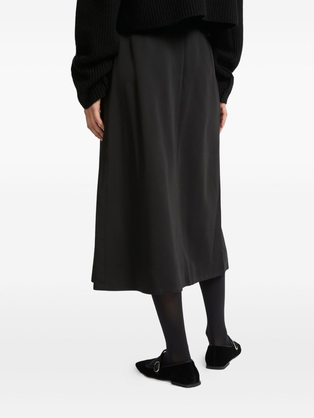 feather-trimmed satin skirt - 4