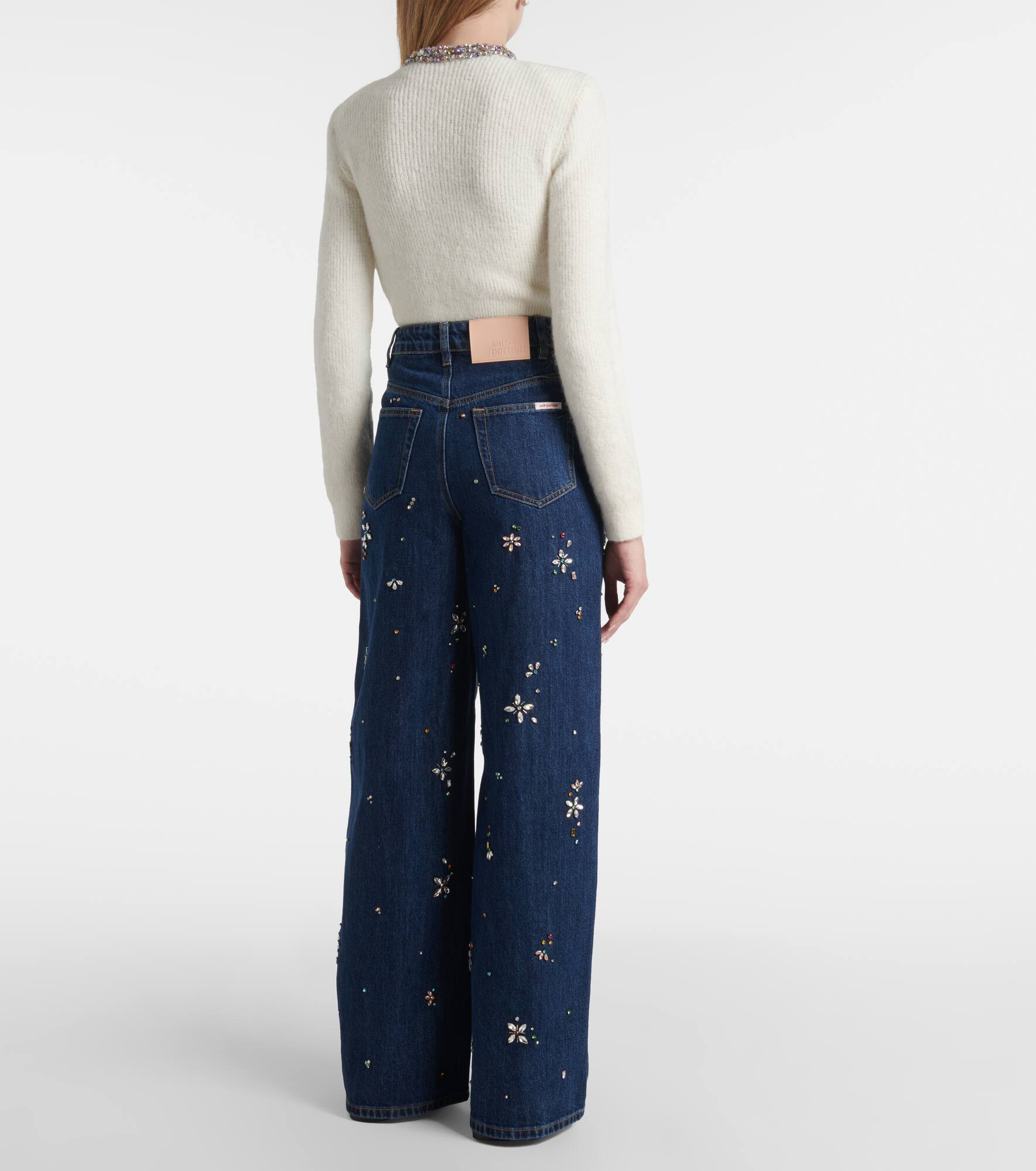 Embellished high-rise wide-leg jeans - 3