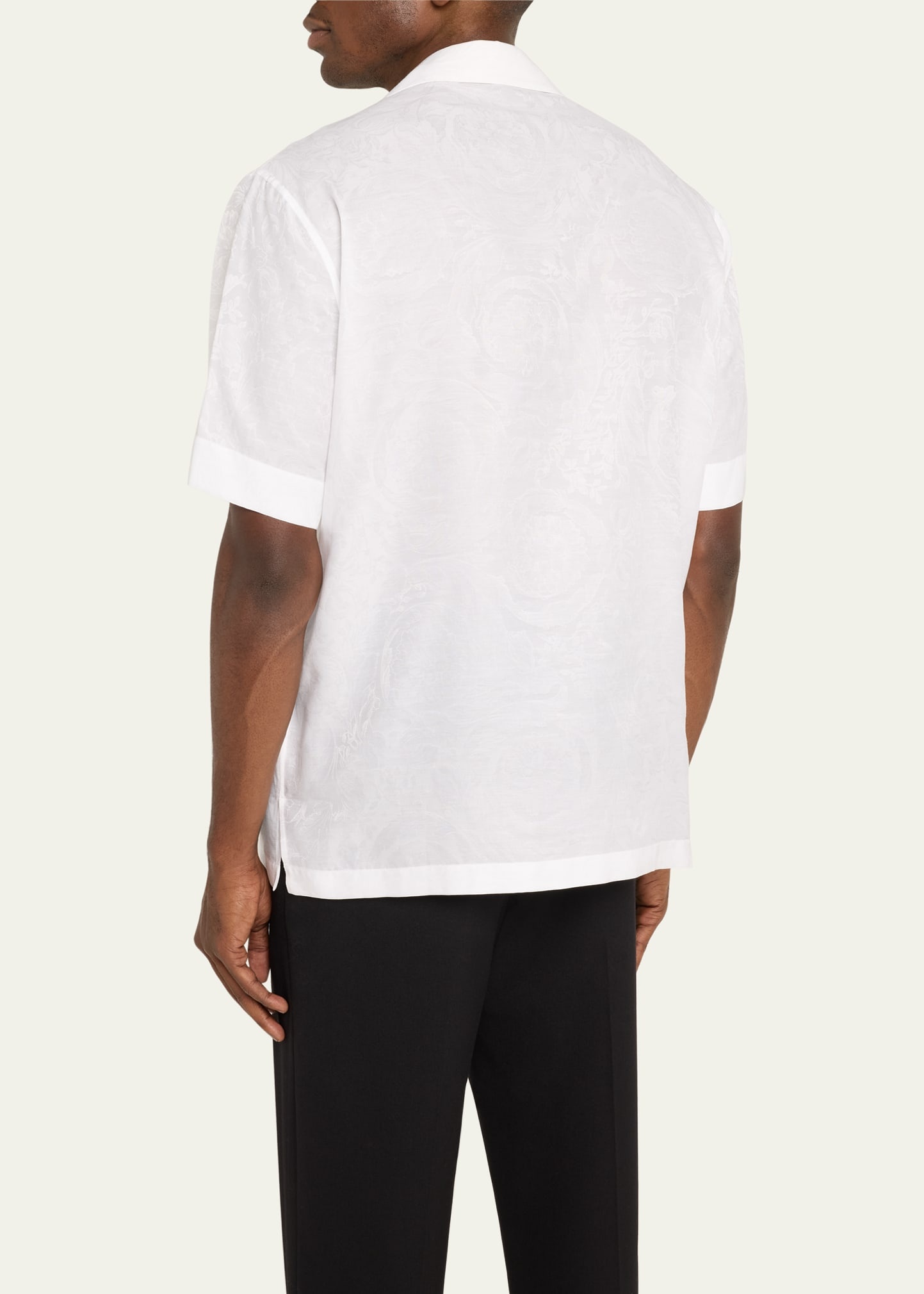 Men's Barocco Jacquard Camp Shirt - 3
