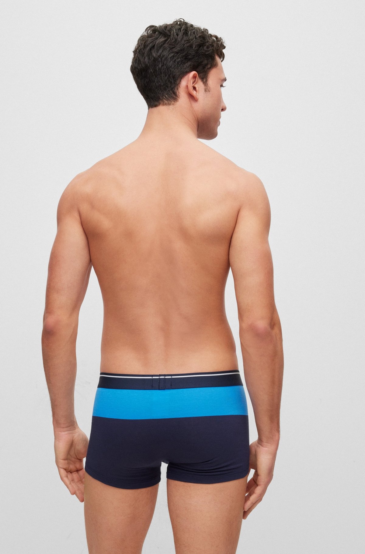 COTTON-BLEND TRUNKS WITH COLOR-BLOCKING - 3