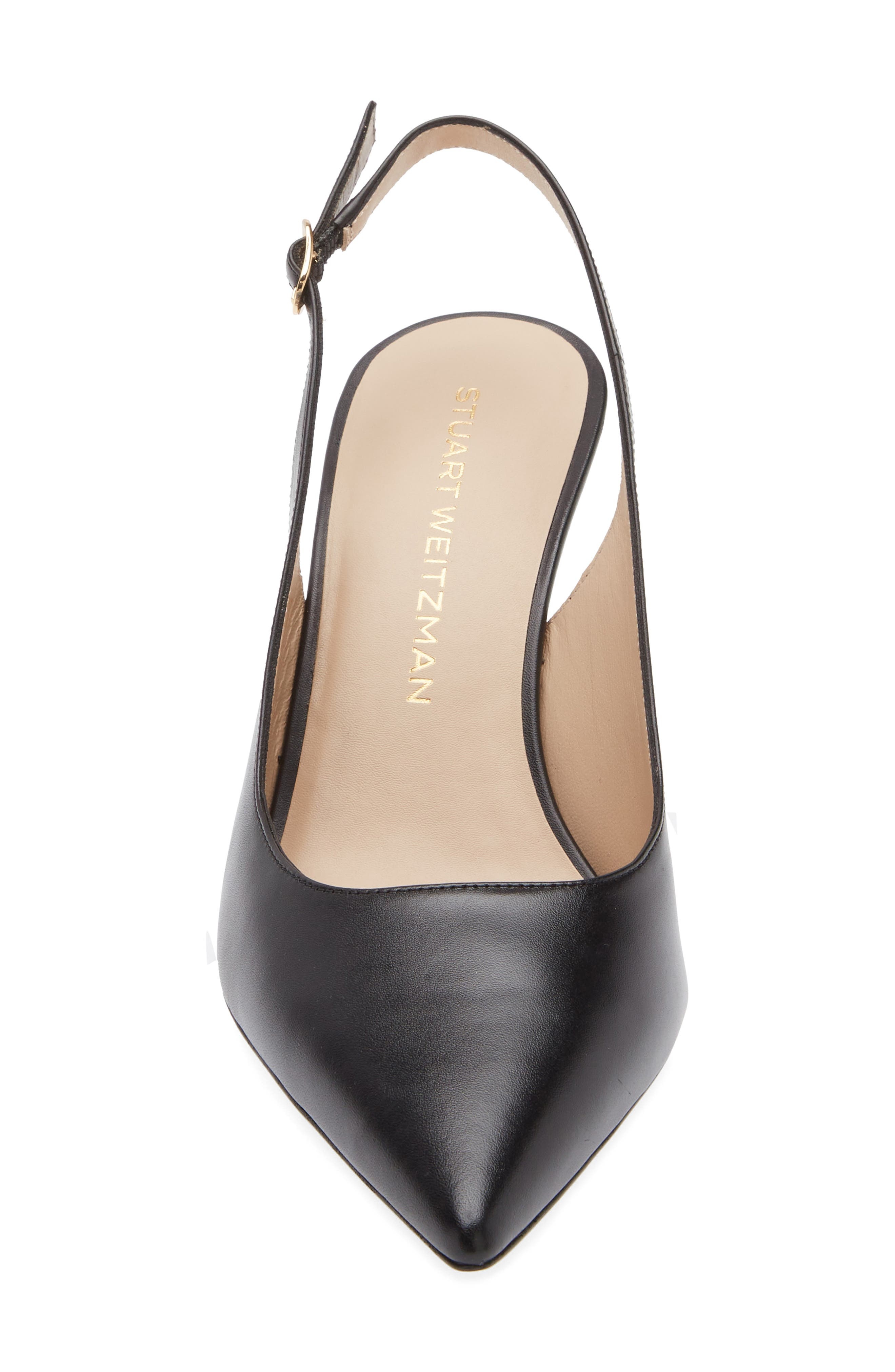 Stuart Weitzman Stuart Power 75 Pointed Toe Slingback Pump in Black at Nordstrom - 4
