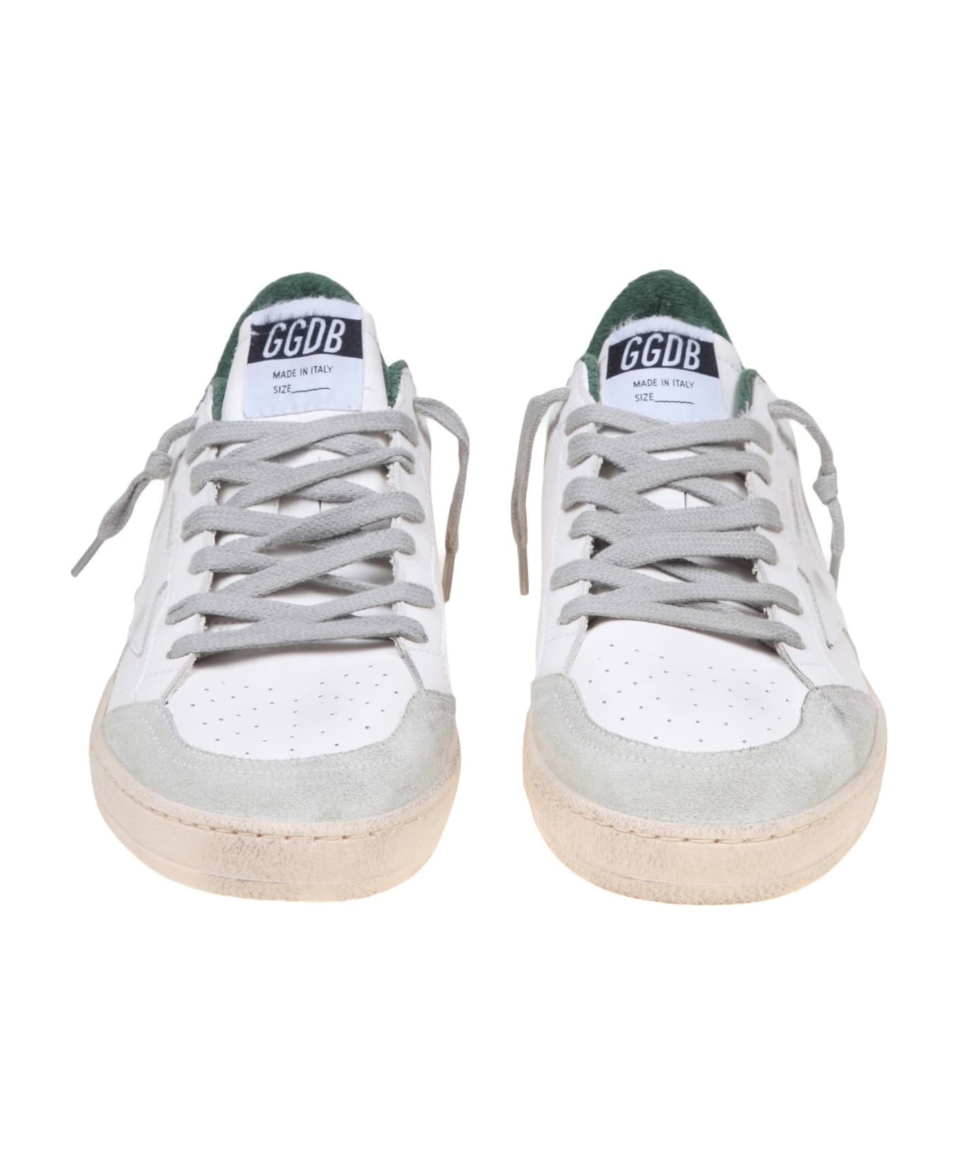 Ball Star Sneakers In White Suede And Leather - 3