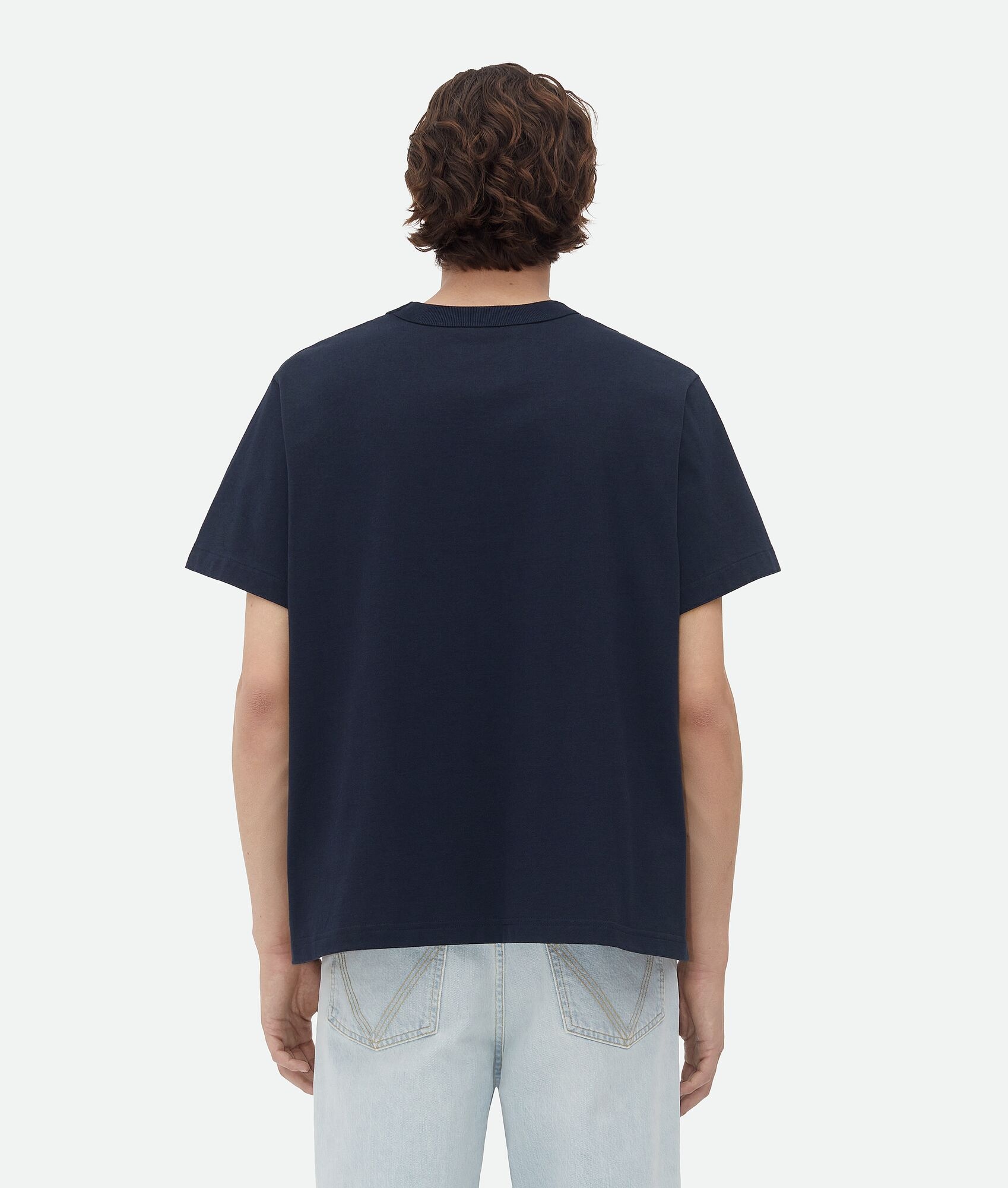 Tシャツ・カットソー *BOTTEGA VENETA* Soft Cotton Jersey Gingham Short Sleeve T-S Bottega Veneta® Men's Soft Cotton Jersey T-Shirt in Chalk