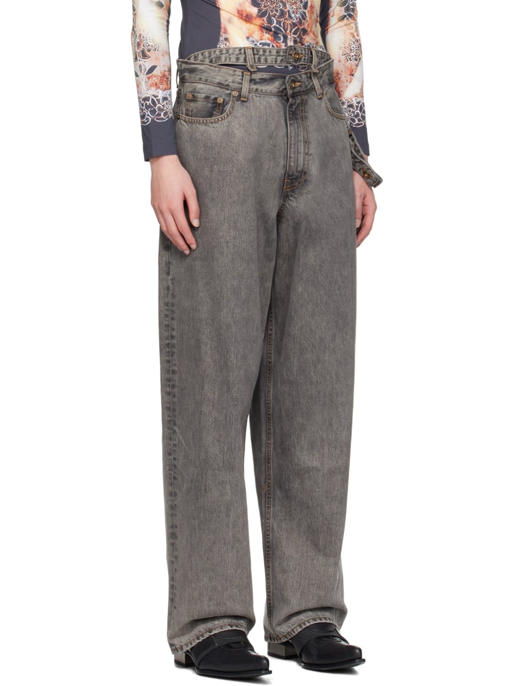 Black Multi Waistband Jeans - 2