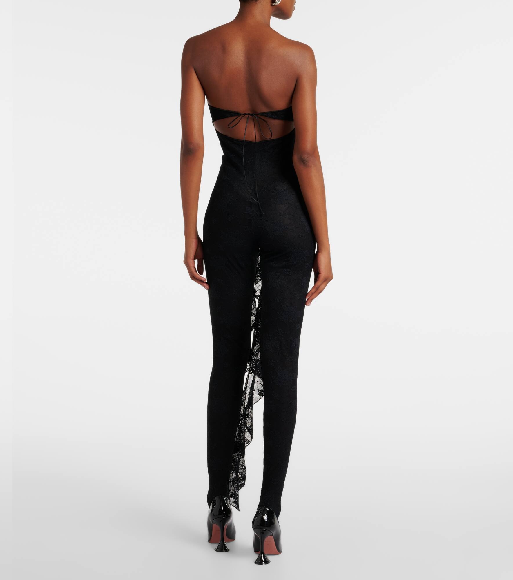 Ruffled cutout lace catsuit - 3