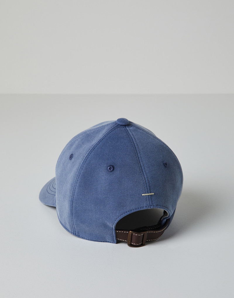 Brunello Cucinelli Baseball cap in twisted cotton gabardine with embroidery outlook