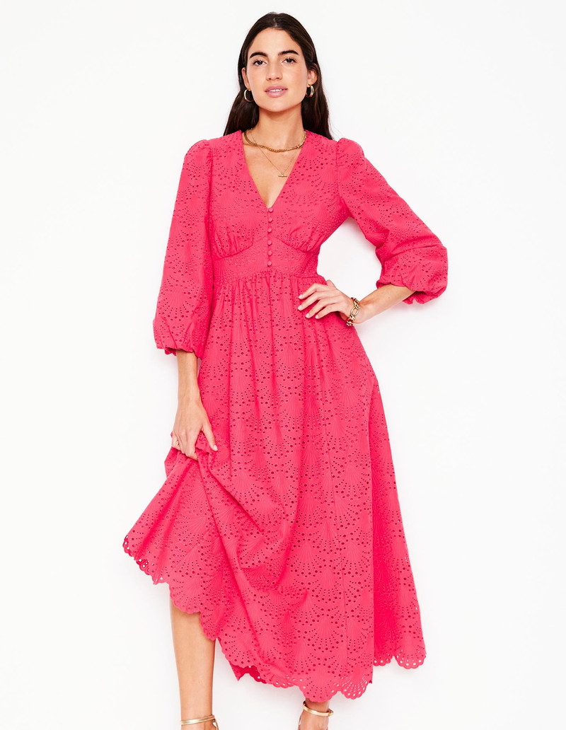 Lola Broderie Maxi Dress-Camelia Pink 6