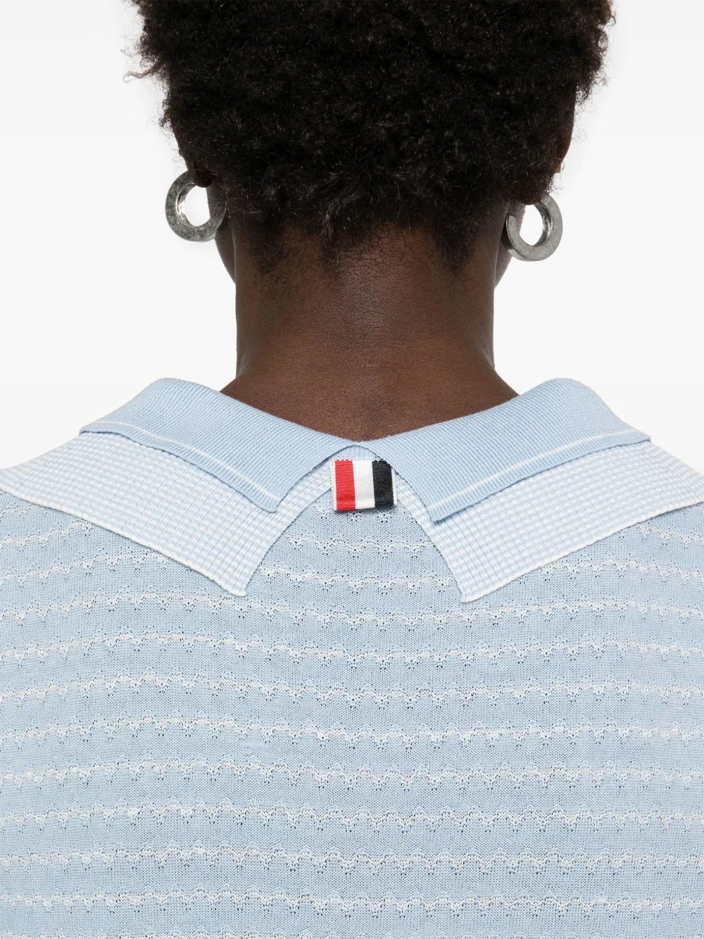 Striped Tuck Stitch Short Sleeve Cardigan Women - 5
