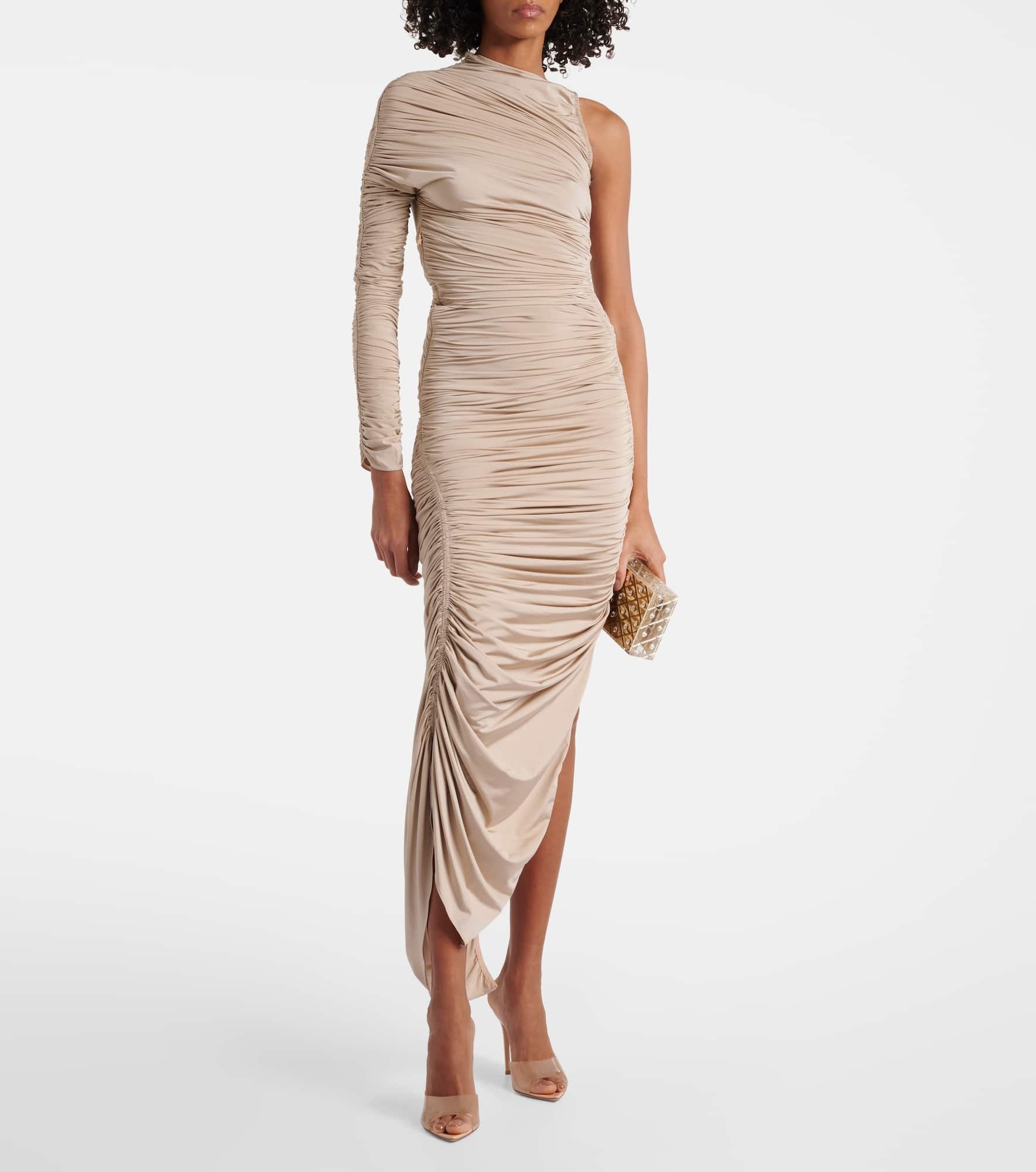 Asymmetrical ruched maxi dress - 2