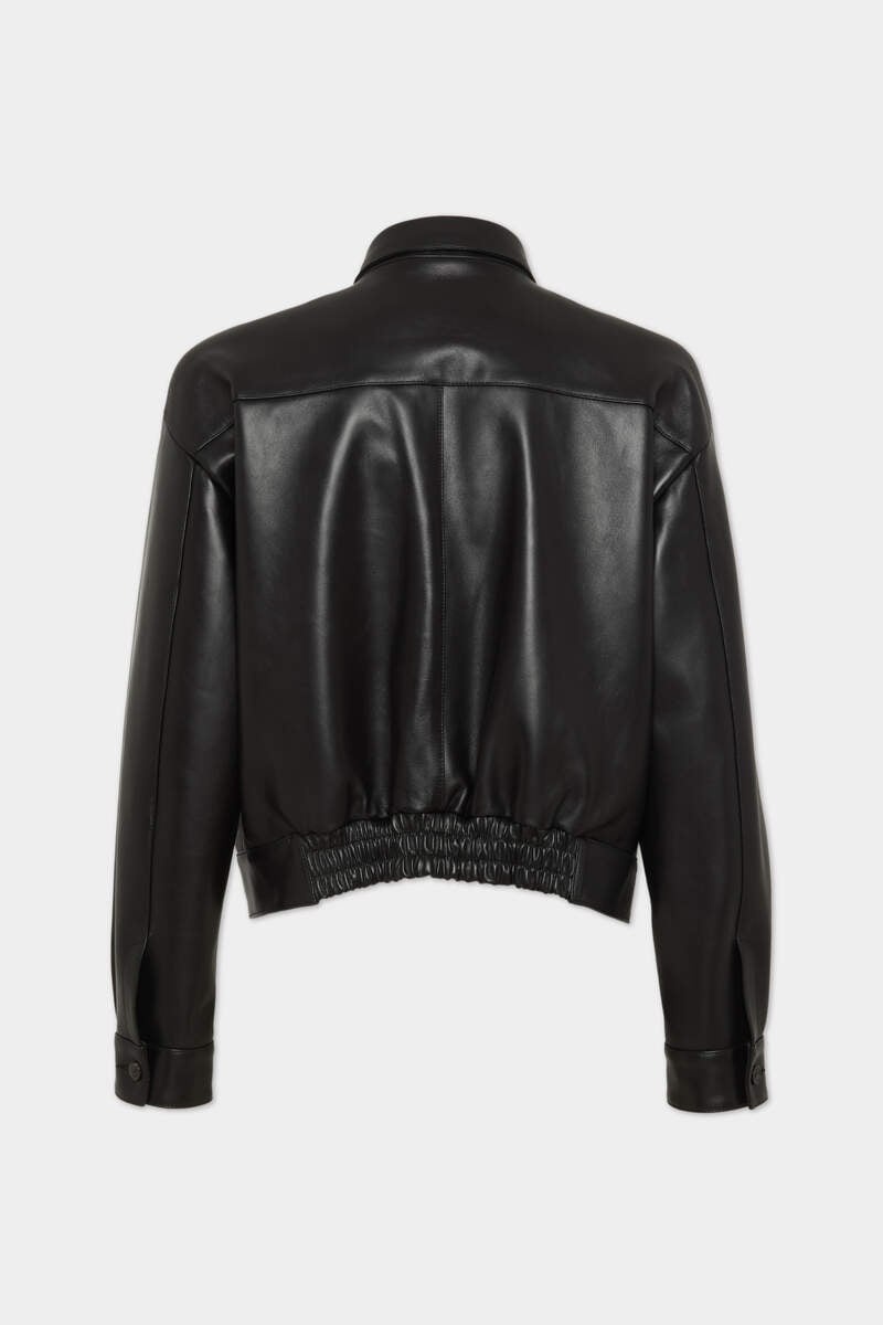 CHIC LEATHER BLOUSON - 2