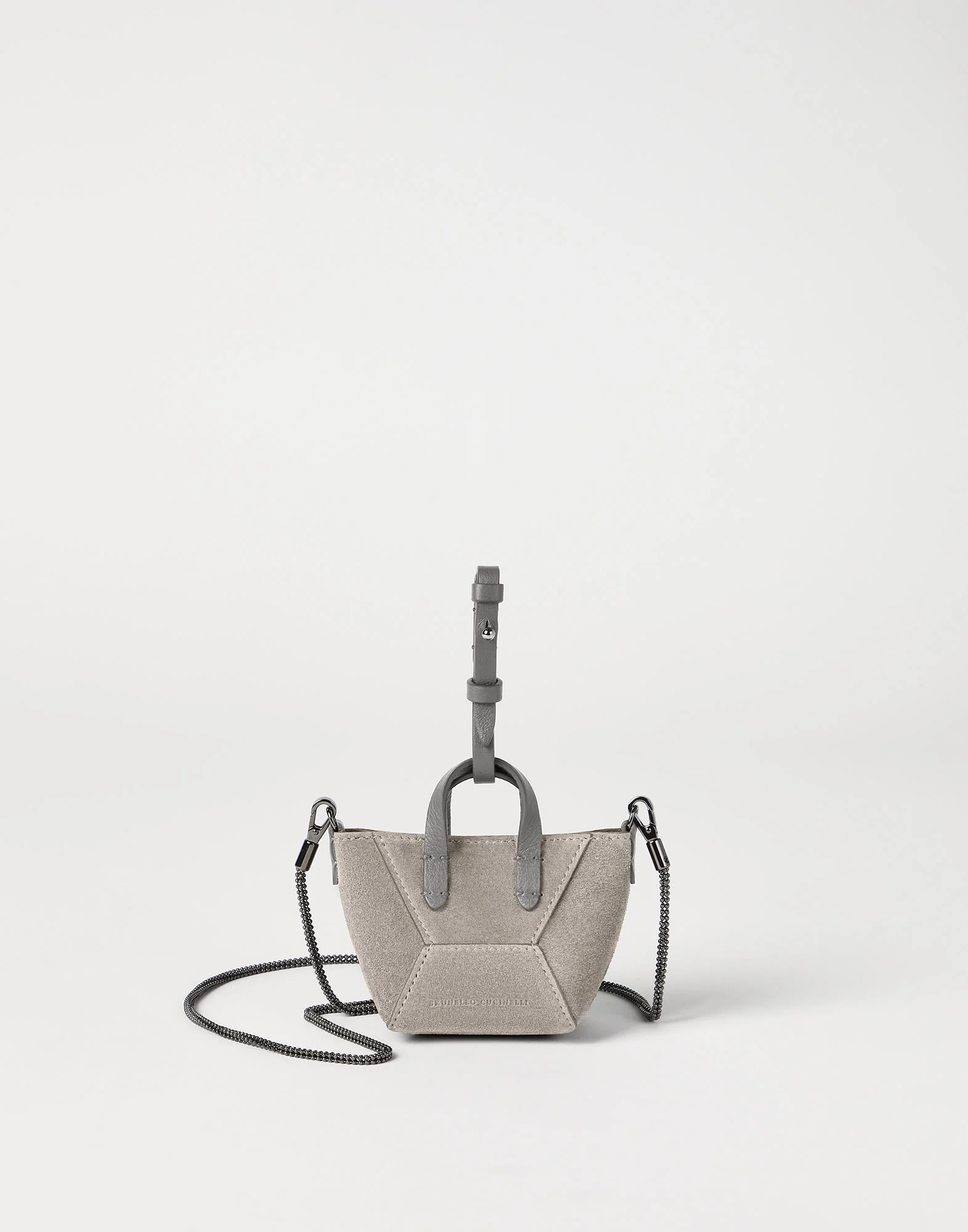 BC Duo micro bag in suede with precious chain - 1